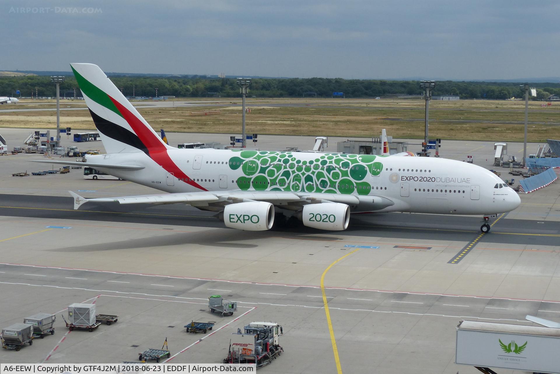 A6-EEW, 2013 Airbus A380-861 C/N 153, A6-EEW  at Frankfurt 23.6.18