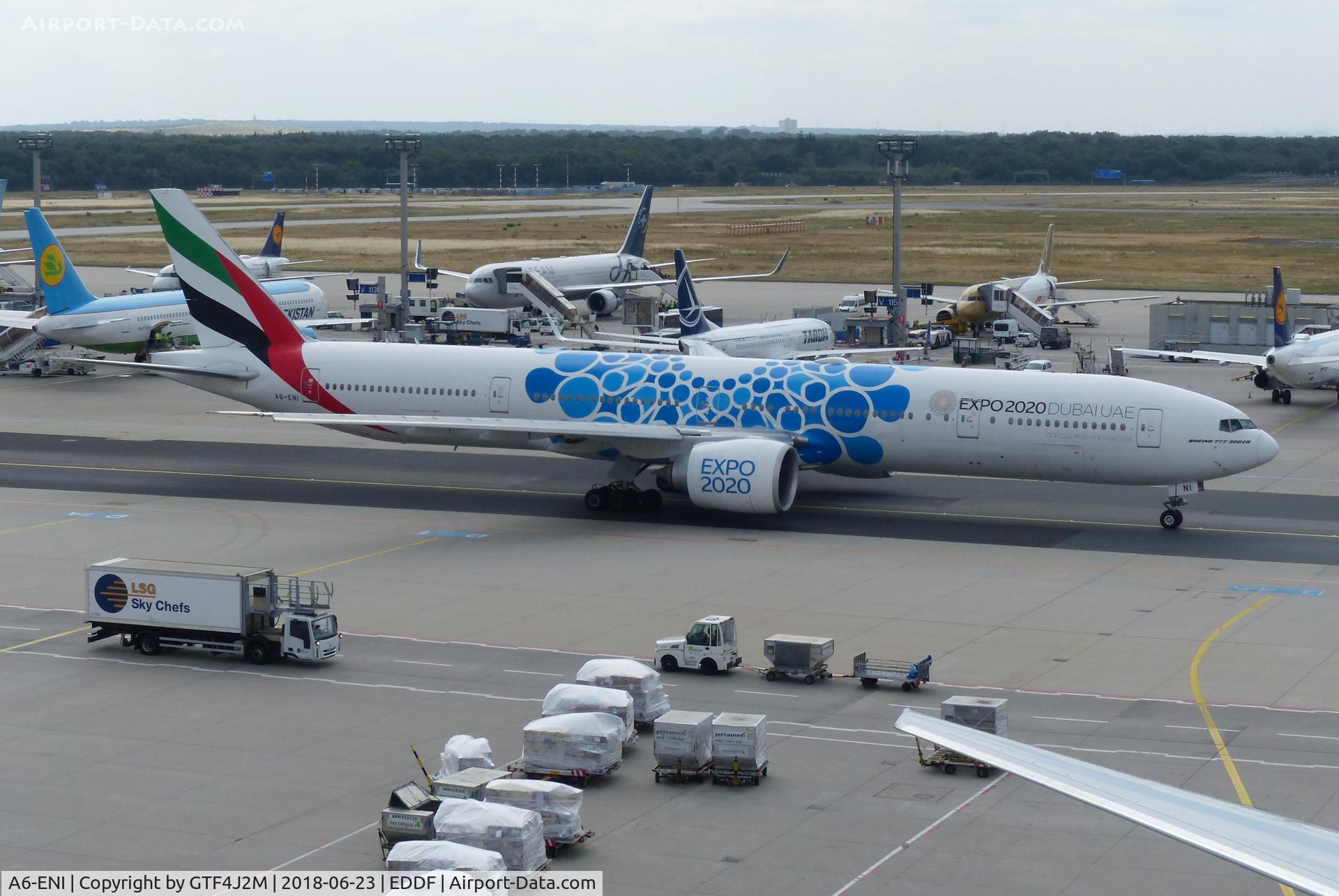 A6-ENI, 2013 Boeing 777-31H/ER C/N 41087, A6-ENI  at Frankfurt 23.6.18