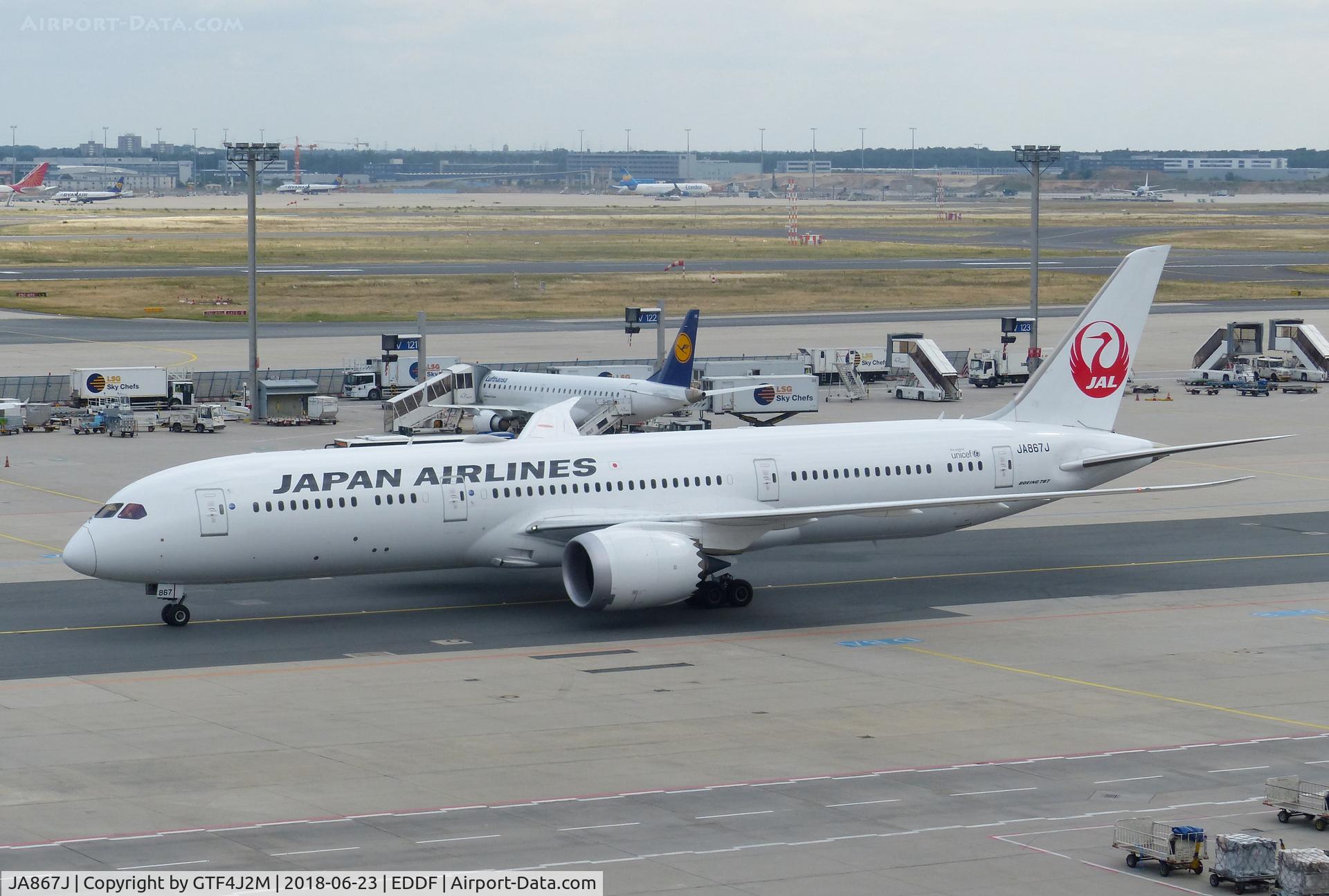 JA867J, 2017 Boeing 787-9 Dreamliner C/N 34843, JA867J  at Frankfurt 23.6.18