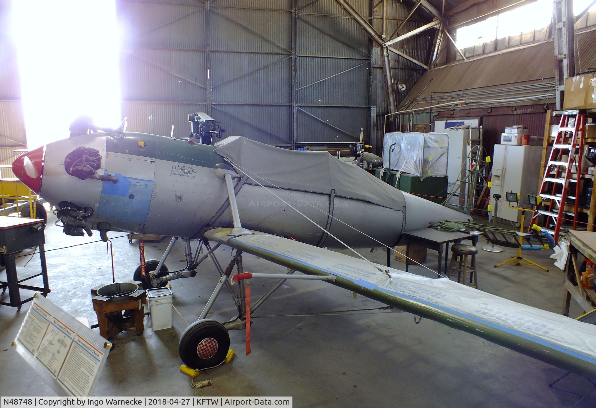 N48748, 1955 Ryan Aeronautical ST3KR C/N 1683, Ryan ST3KR (PT-22 Recruit), being restored at the Vintage Flying Museum, Fort Worth