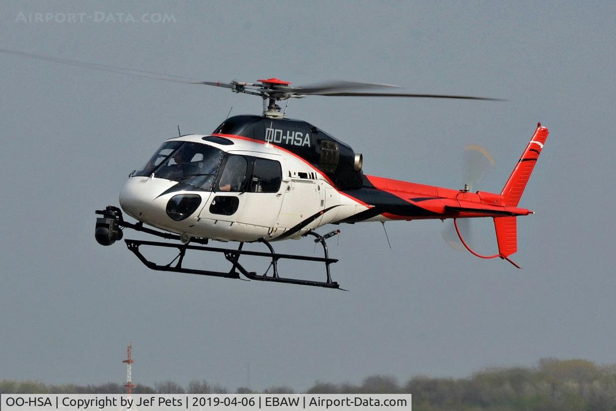 OO-HSA, Eurocopter AS-355N C/N 5720, At Antwerp Airport.