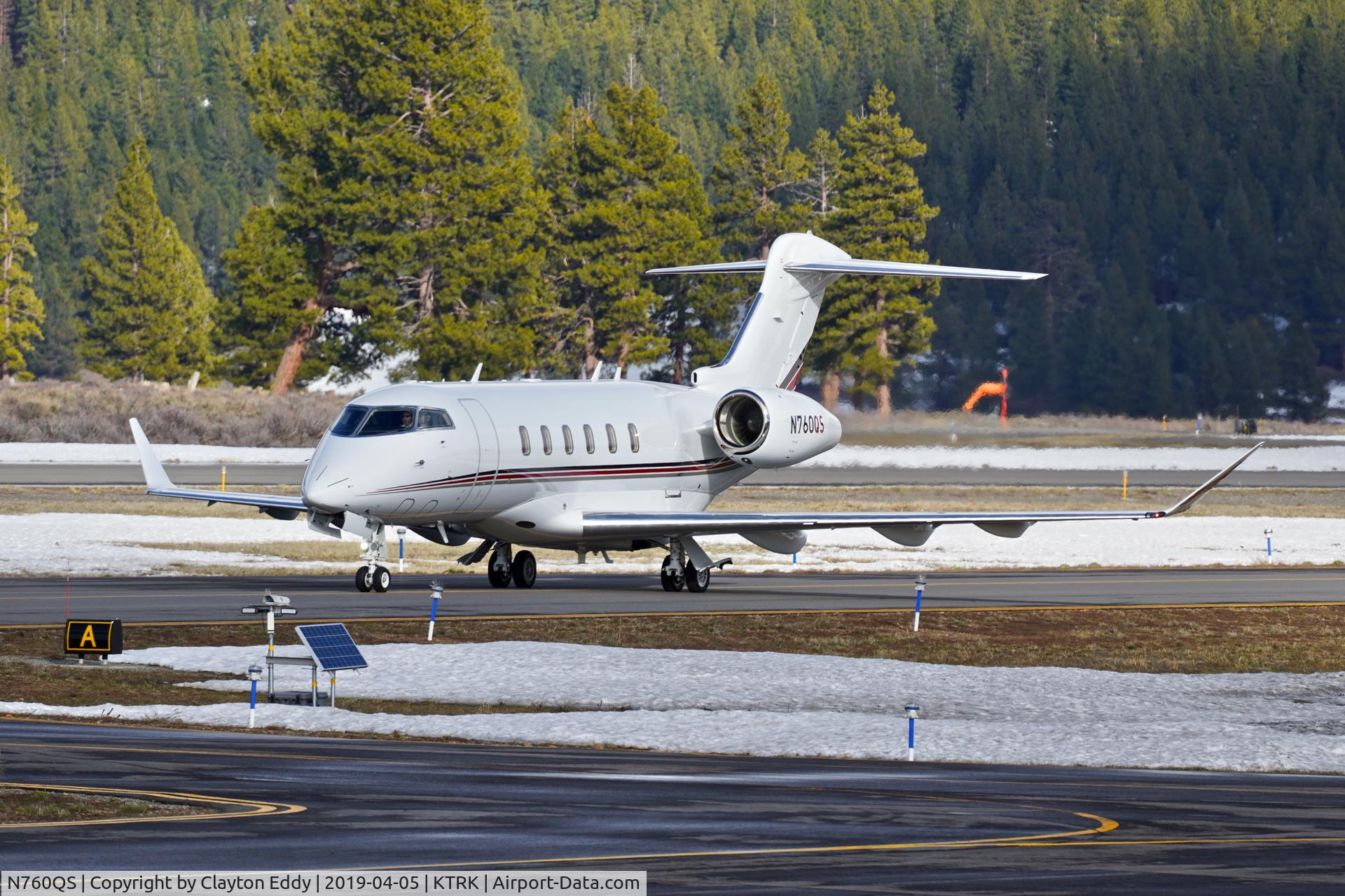 N760QS, 2018 Bombardier Challenger 350 (BD-100-1A10) C/N 20755, Truckee Airport California 2019.