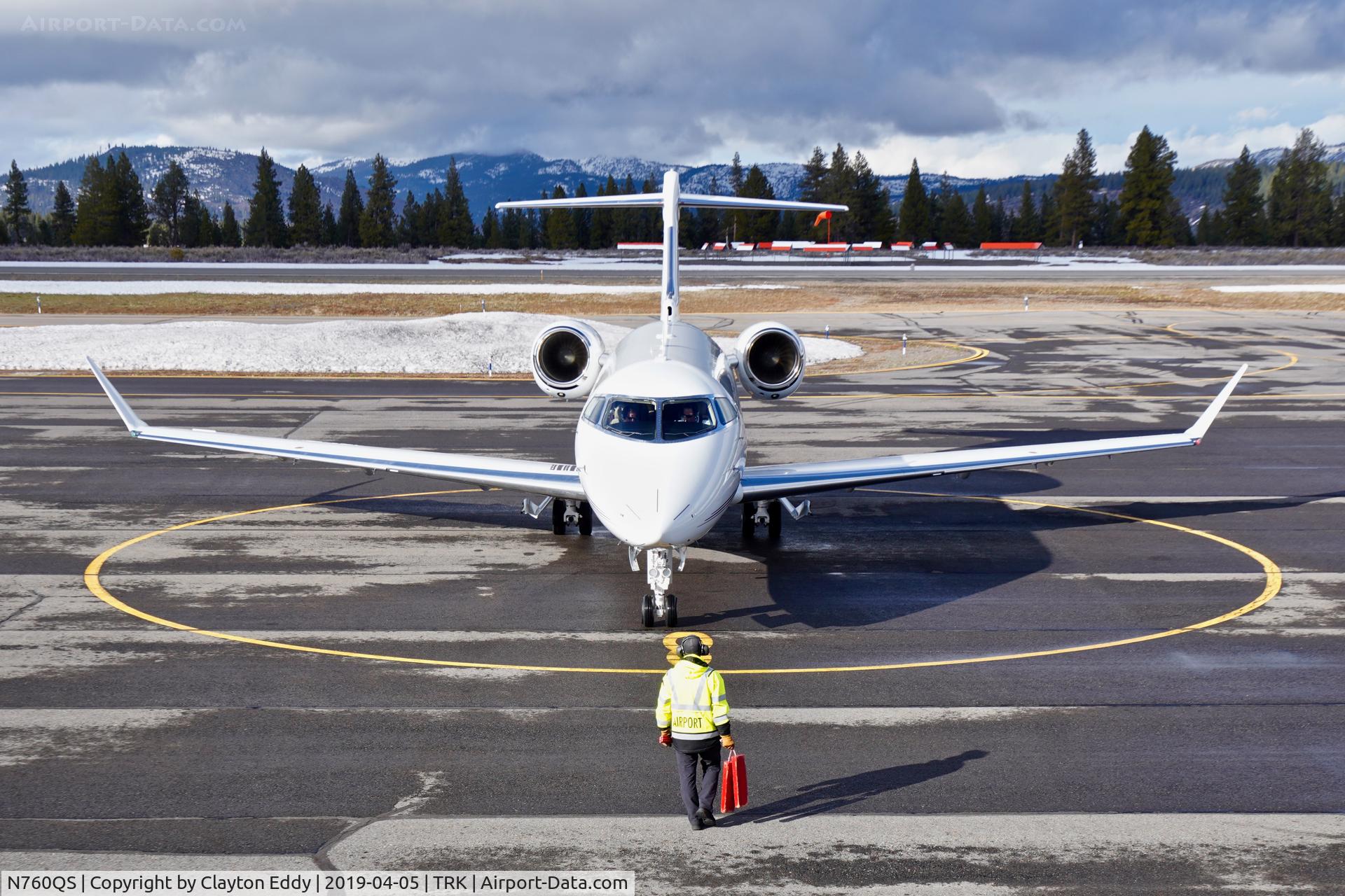N760QS, 2018 Bombardier Challenger 350 (BD-100-1A10) C/N 20755, Truckee Airport California 2019.
