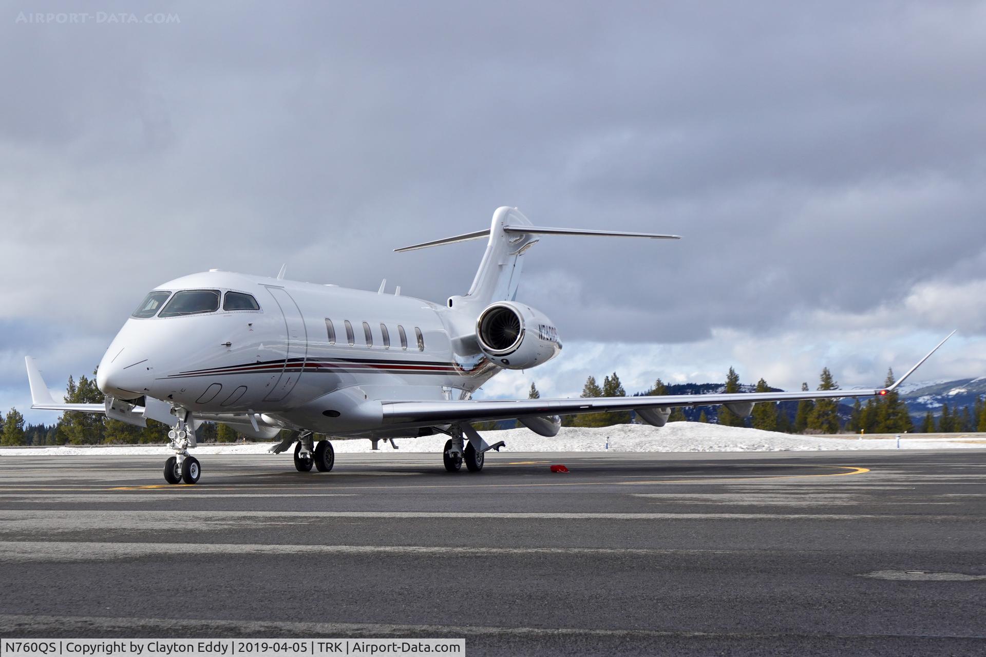N760QS, 2018 Bombardier Challenger 350 (BD-100-1A10) C/N 20755, Truckee Airport California 2019.