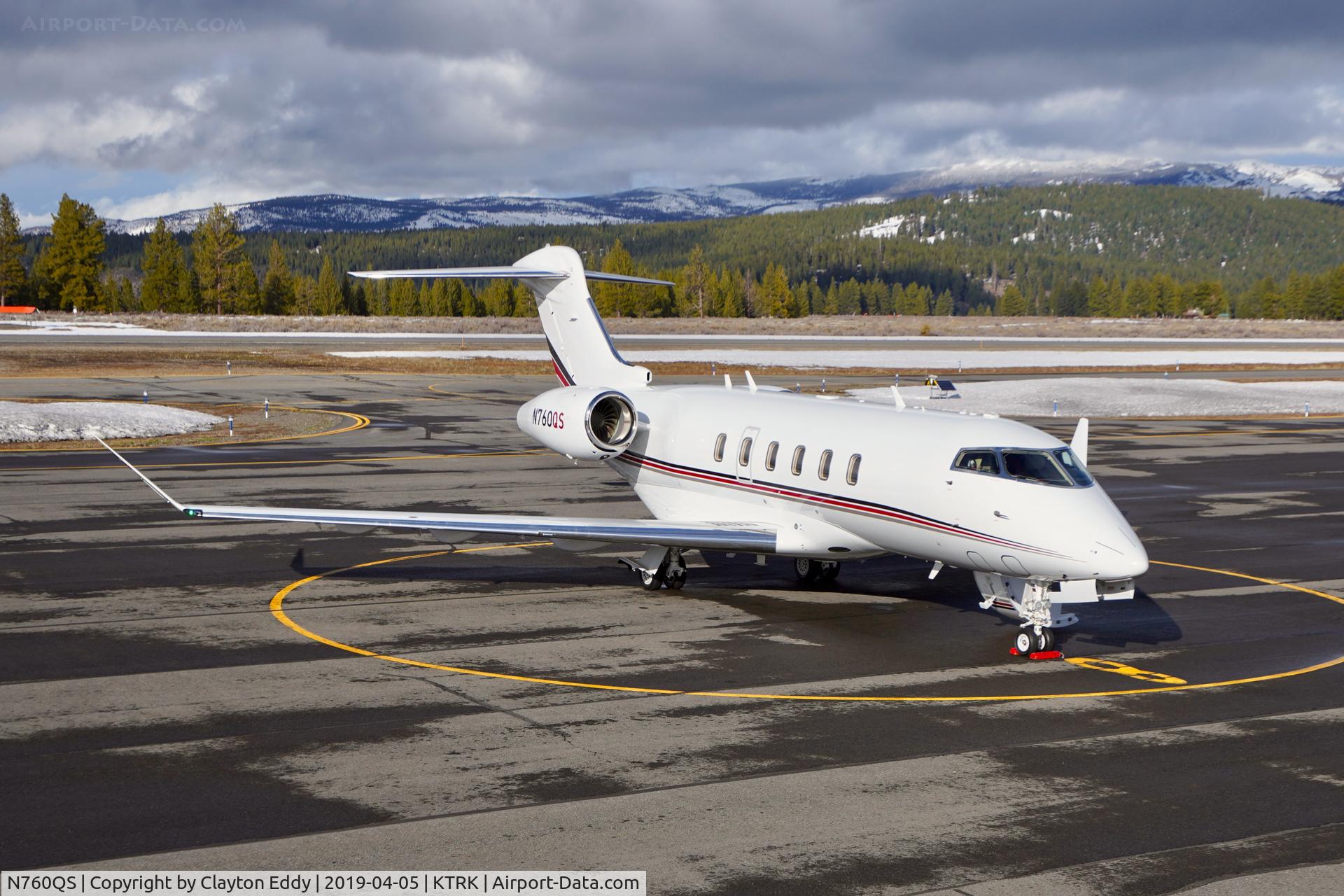 N760QS, 2018 Bombardier Challenger 350 (BD-100-1A10) C/N 20755, Truckee Airport California 2019.