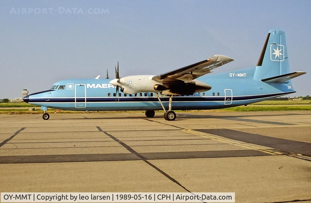 OY-MMT, 1989 Fokker 50 C/N 20149, Copenhagen 16.5.1989