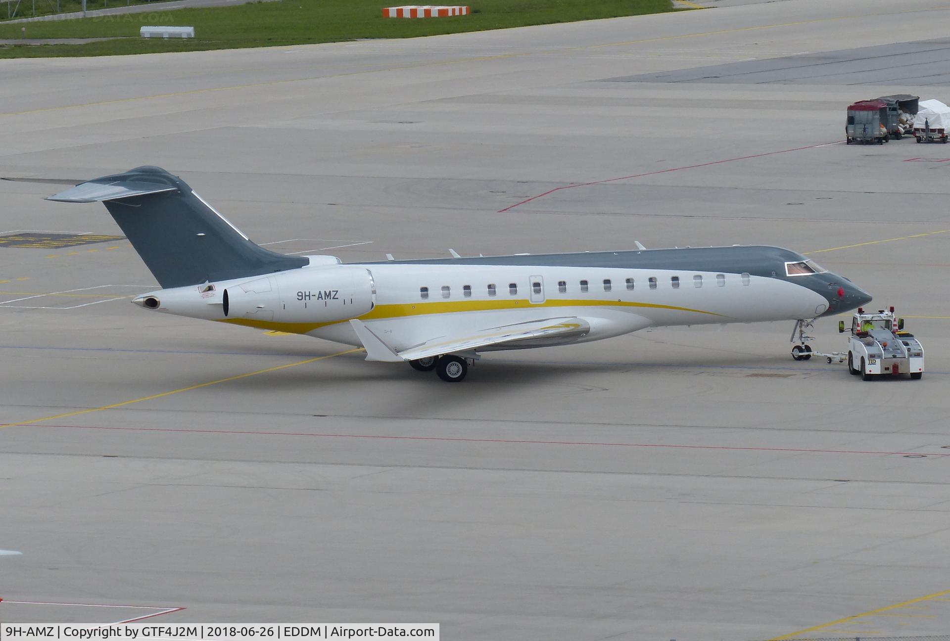 9H-AMZ, 2014 Bombardier BD-700-1A11 Global 6000 C/N 9656, 9H-AMZ  at Munich 26.6.18
