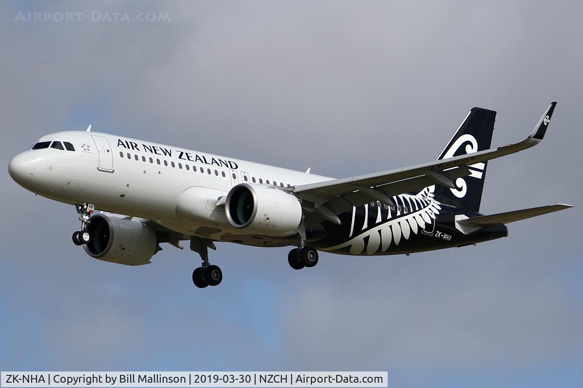 ZK-NHA, 2019 Airbus A320-271N C/N 8715, finals  to 02