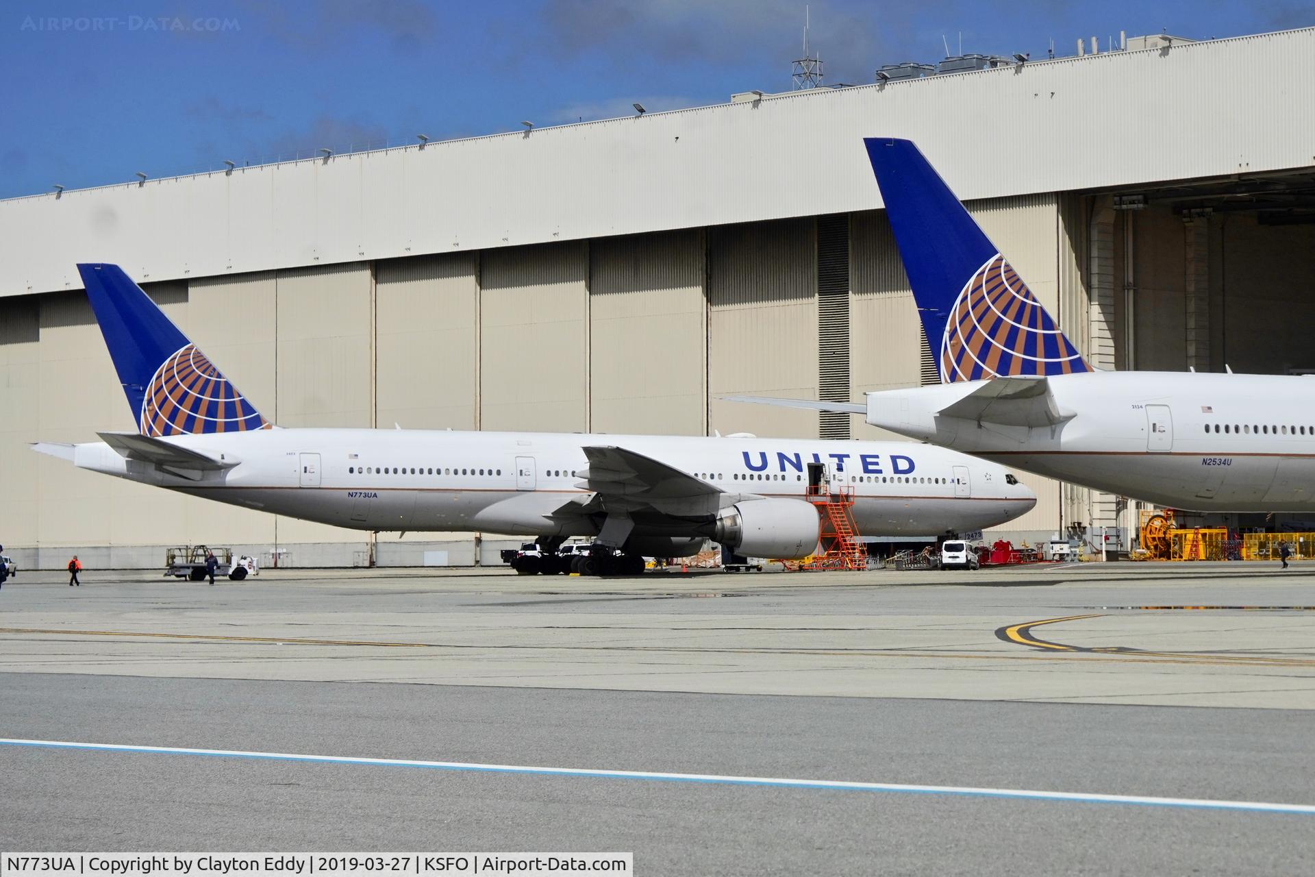 N773UA, 1995 Boeing 777-222 C/N 26929, SFO 2019