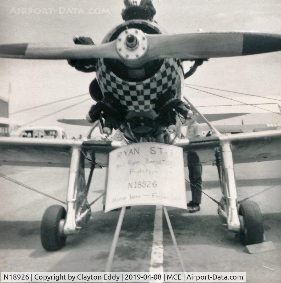 N18926, 1941 Ryan ST3KR C/N 1001, Merced Airport California 1968.