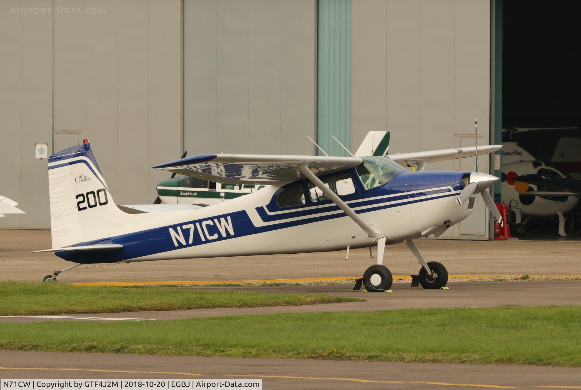 N71CW, 1962 Cessna 180E C/N 18051093, N71CW  at Staverton 20.10.18