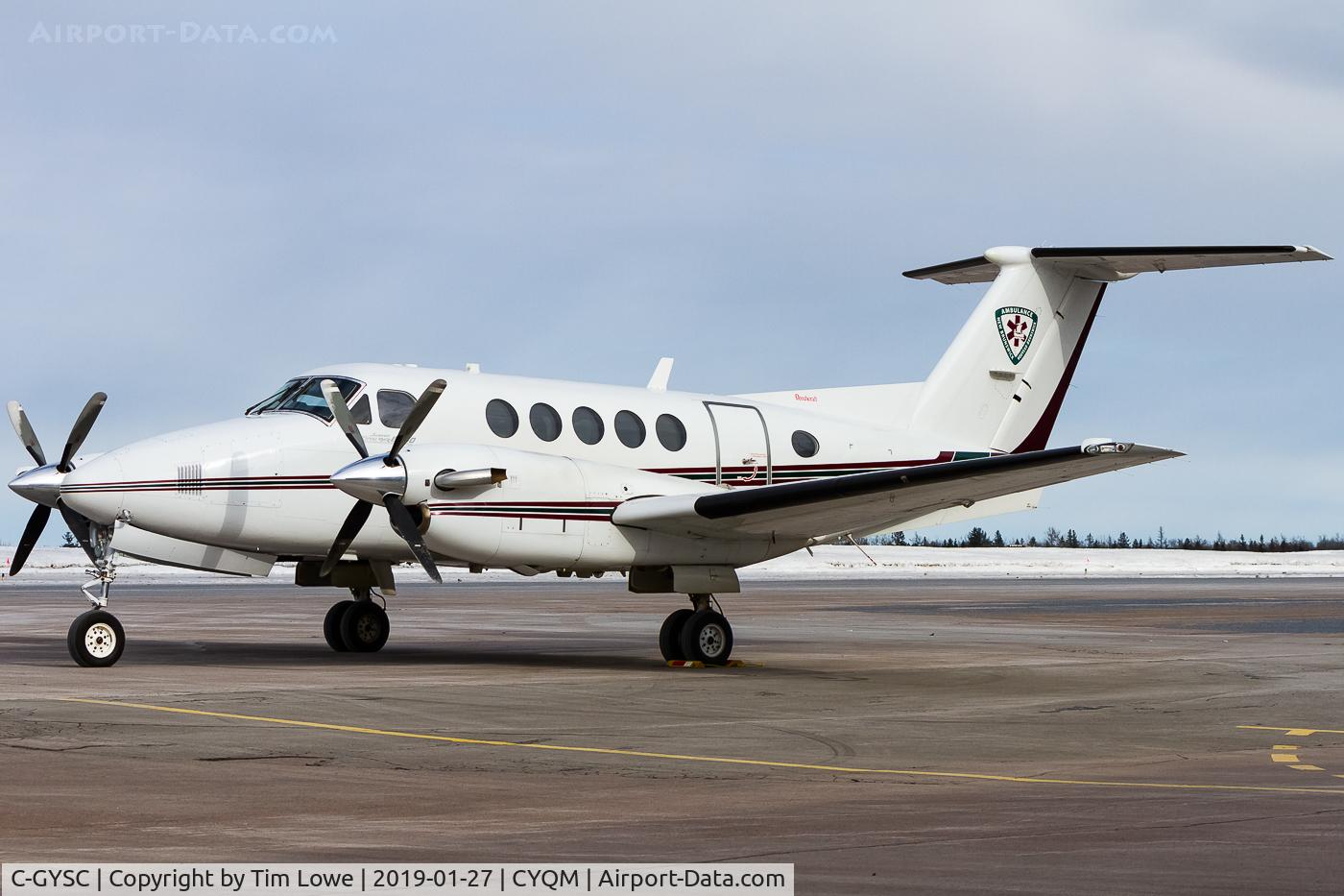 C-GYSC, 1997 Raytheon B200 King Air C/N BB-1579, Shortly after arriving from a medevac flight.