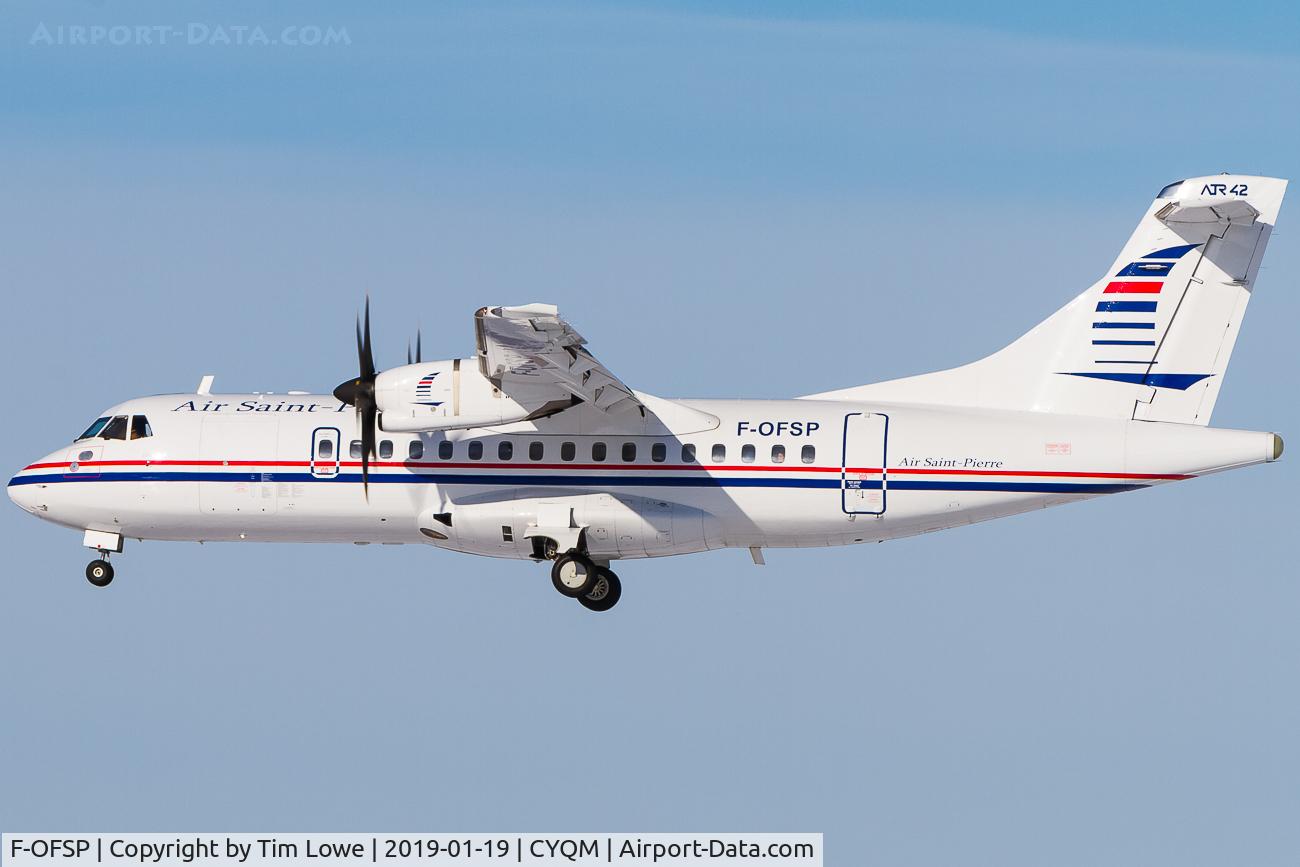 F-OFSP, 2009 ATR 42-500 C/N 801, Arriving on a fuel stop enroute to YUL.