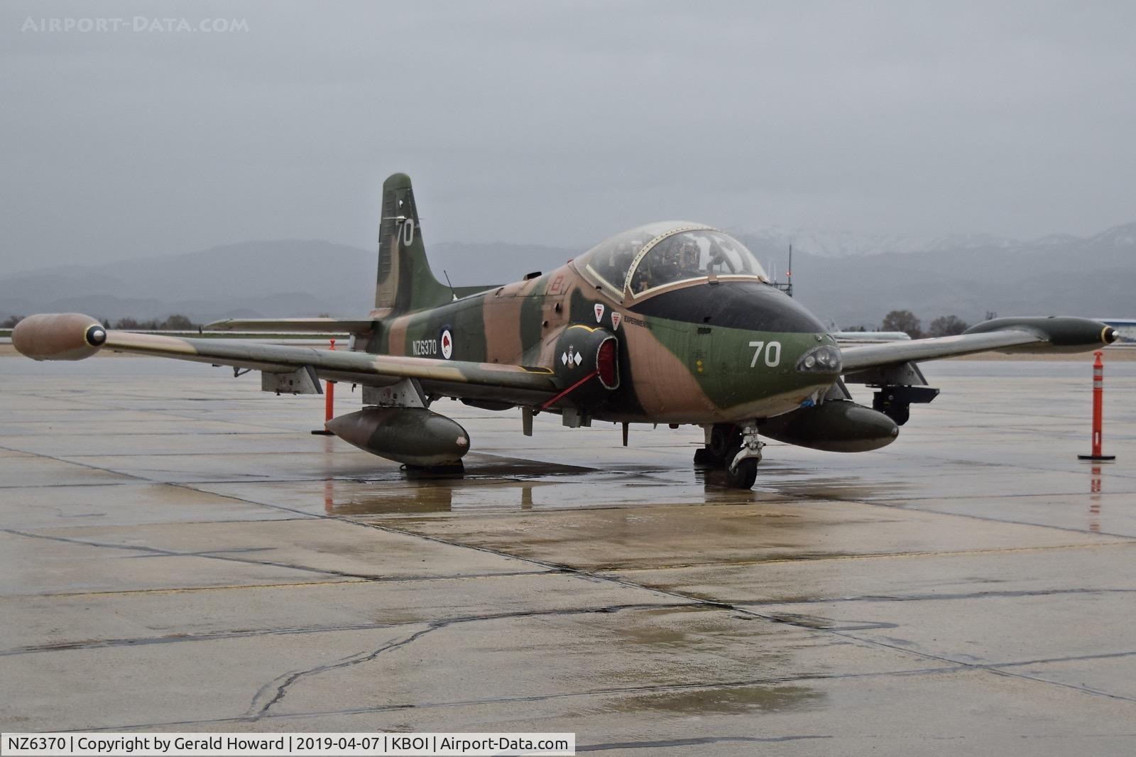 NZ6370, 1972 BAC 167 Strikemaster Mk.88 C/N EEP/JP/310, Parked on the south GA ramp. Also carries FAA N number N187BA. Registered to Blue Air Training LLC, Las Vegas, NV.