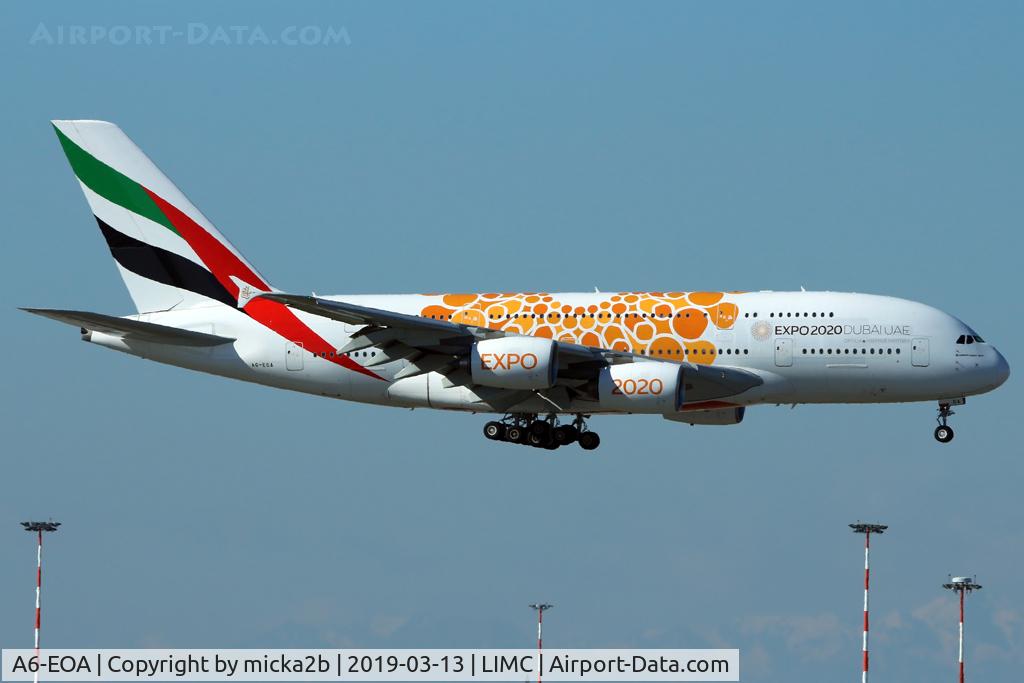 A6-EOA, 2014 Airbus A380-861 C/N 159, Landing