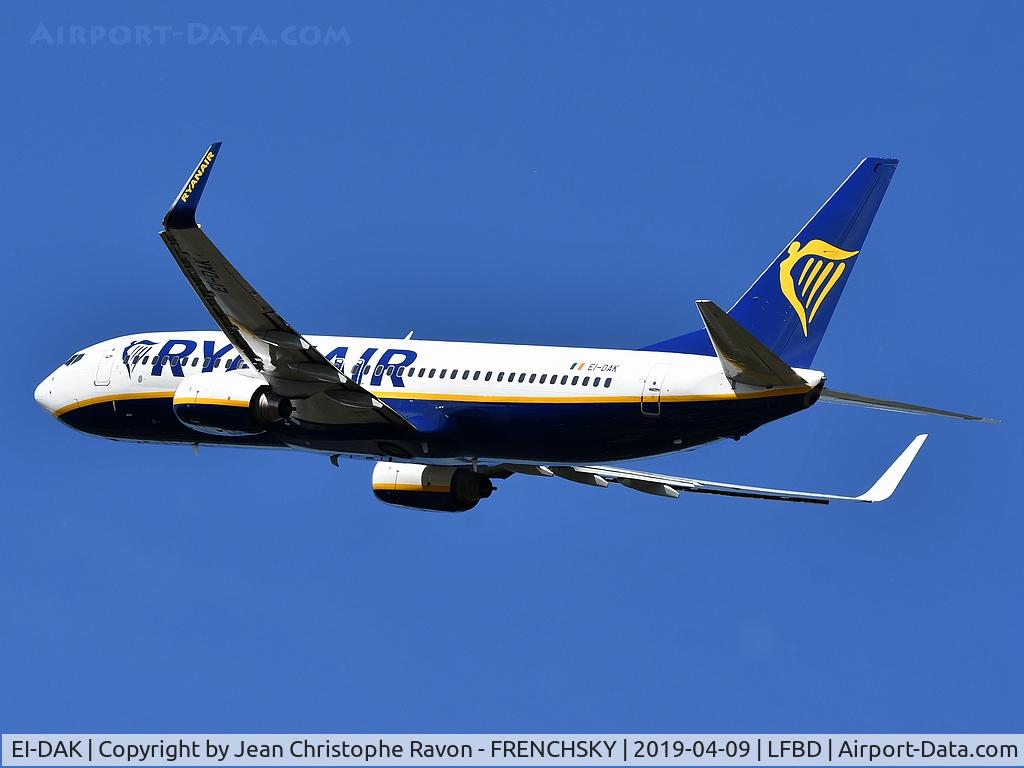 EI-DAK, 2003 Boeing 737-8AS C/N 33717, FR7189 departure to Rome Ciampino CIA