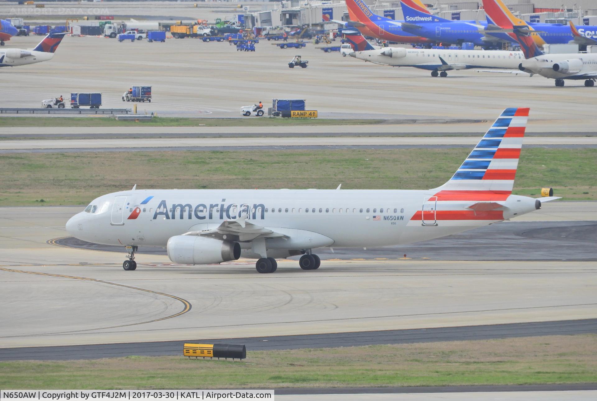 N650AW, 1998 Airbus A320-232 C/N 856, N650AW  American AL  at Atlanta 20.3.17