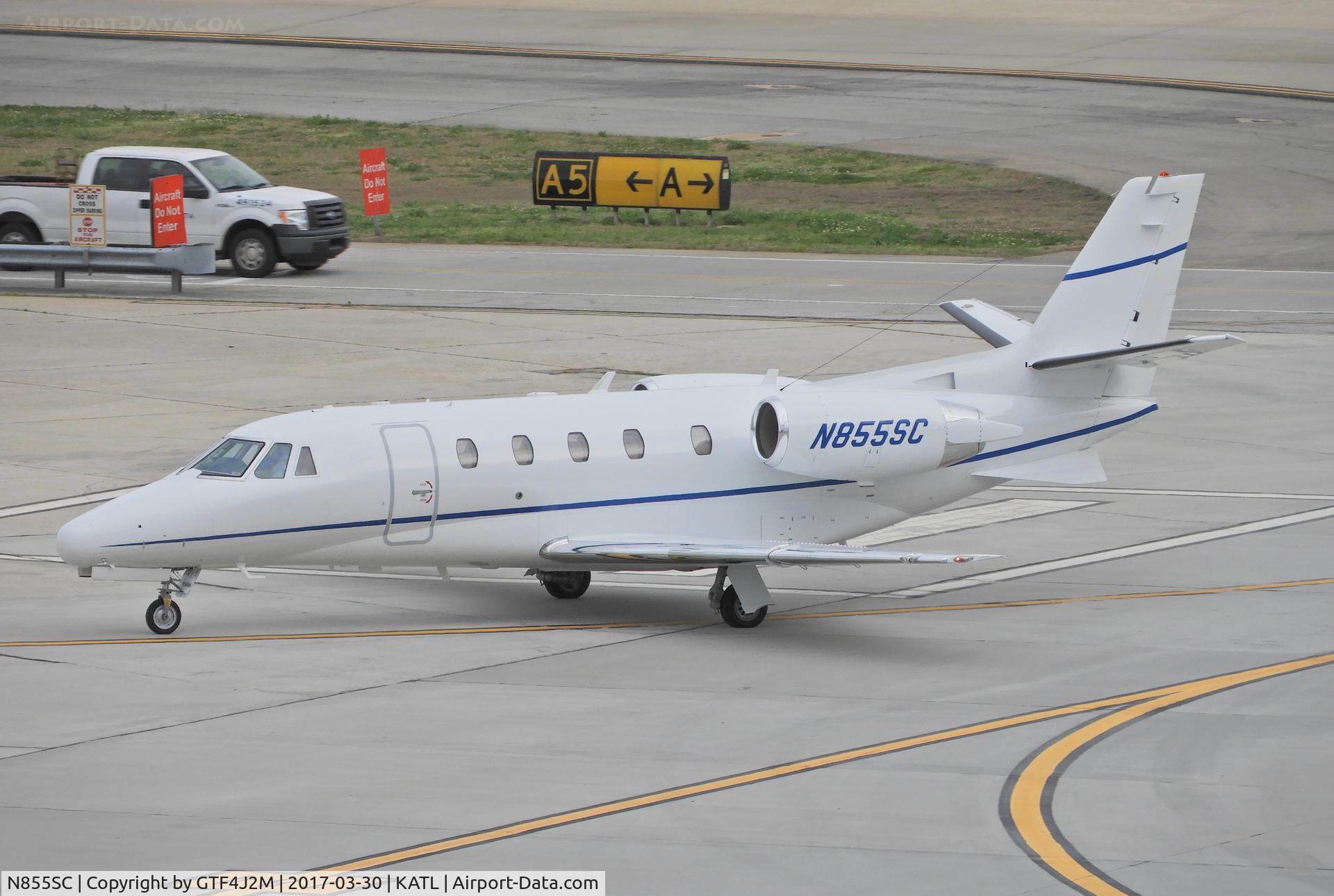 N855SC, 2008 Cessna 560XLS Citation Excel C/N 560-5763, N855SC  at Atlanta 20.3.17