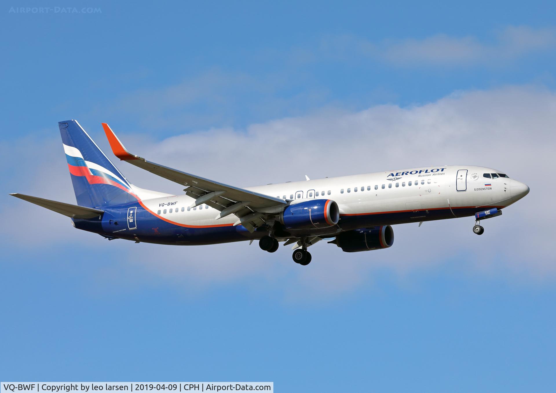 VQ-BWF, 2015 Boeing 737-8LJ C/N 41214, Copenhagen 9.4.2019