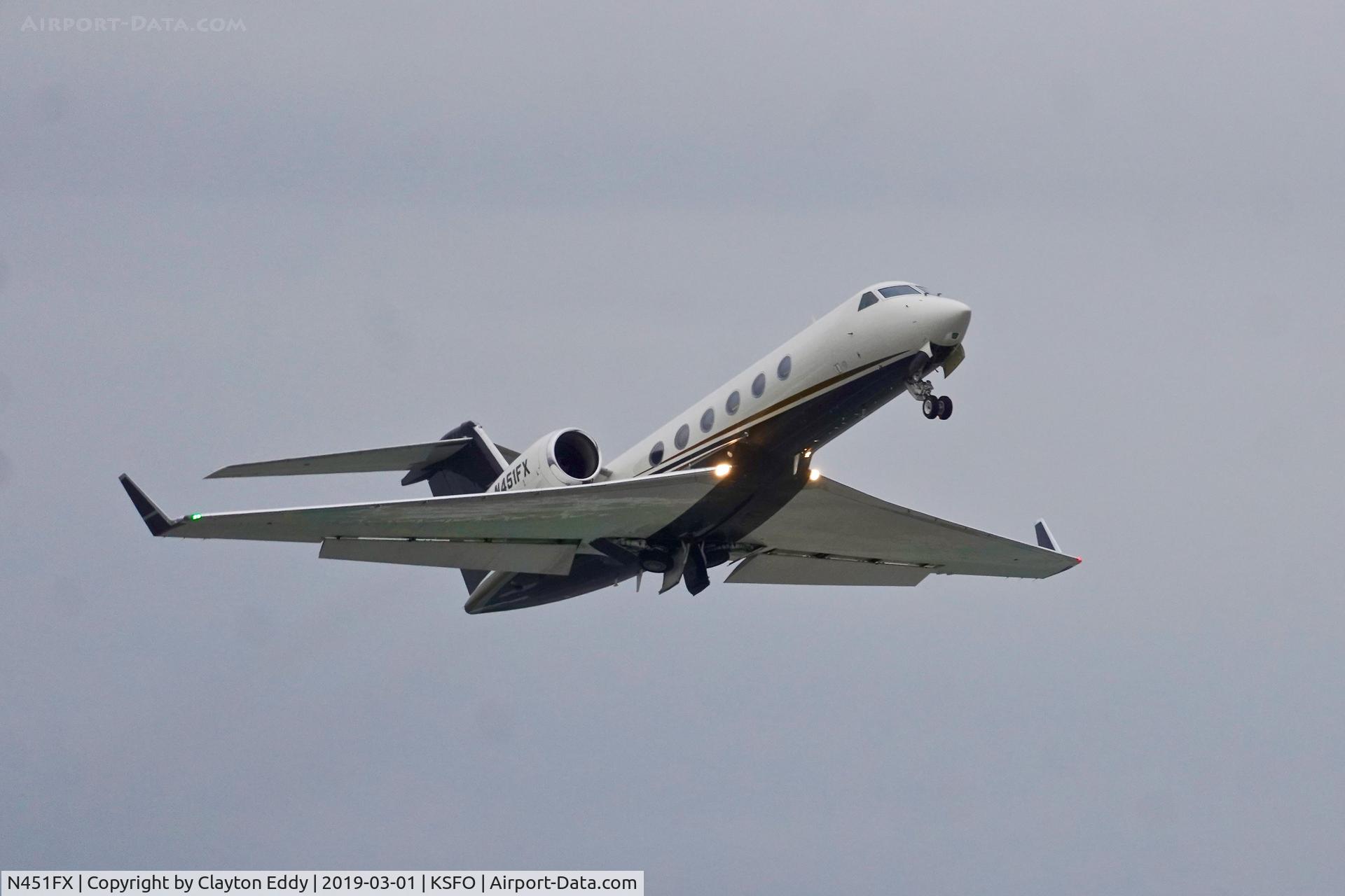 N451FX, 2015 Gulfstream Aerospace GIV-X (G450) C/N 4332, SFO 2019.