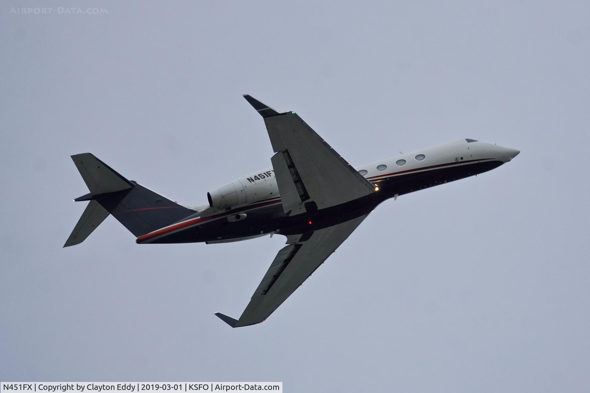 N451FX, 2015 Gulfstream Aerospace GIV-X (G450) C/N 4332, SFO 2019.