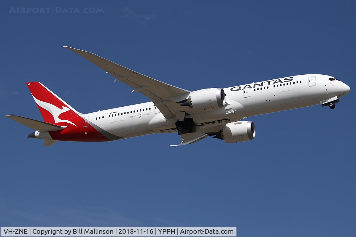 VH-ZNE, 2018 Boeing 787-9 Dreamliner C/N 63391, off to MEL