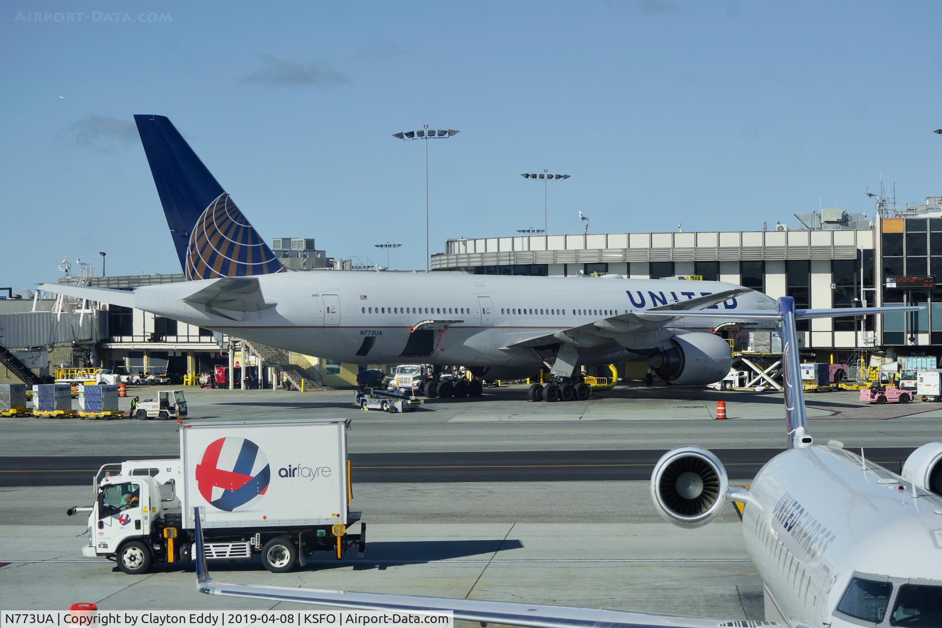 N773UA, 1995 Boeing 777-222 C/N 26929, SFO 2019.