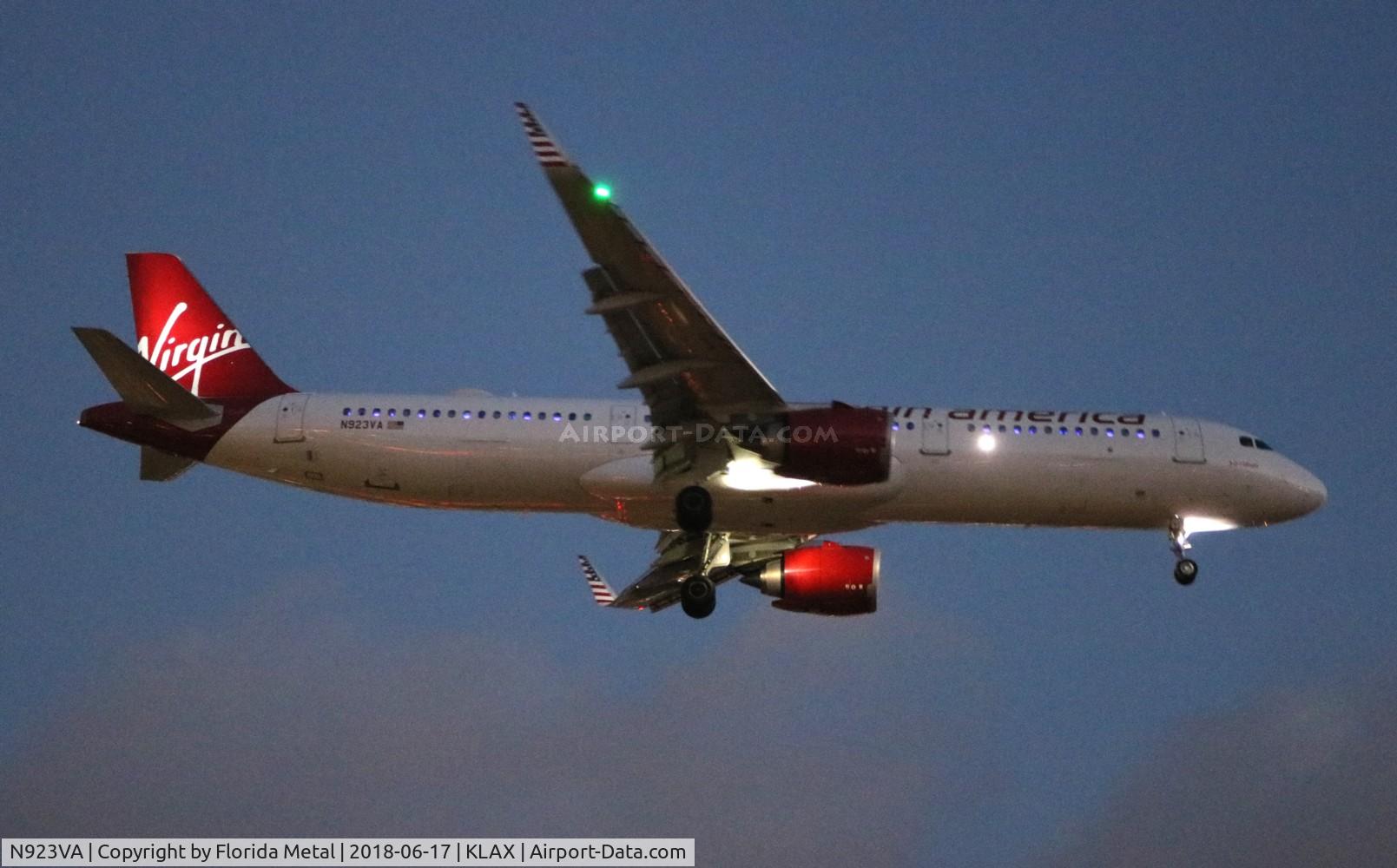 N923VA, 2017 Airbus A321-253NEO C/N 7861, Virgin America