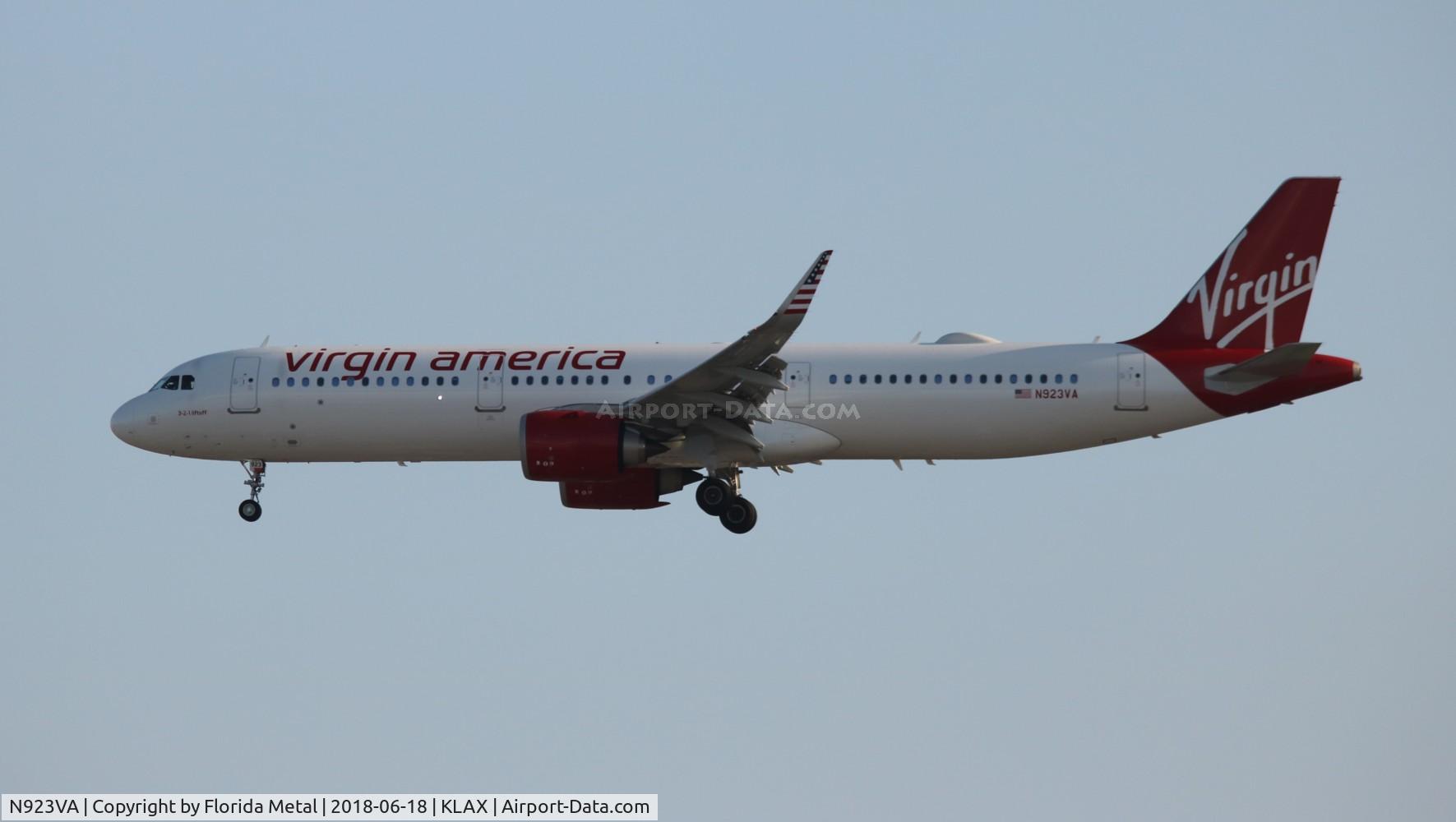 N923VA, 2017 Airbus A321-253NEO C/N 7861, Virgin America