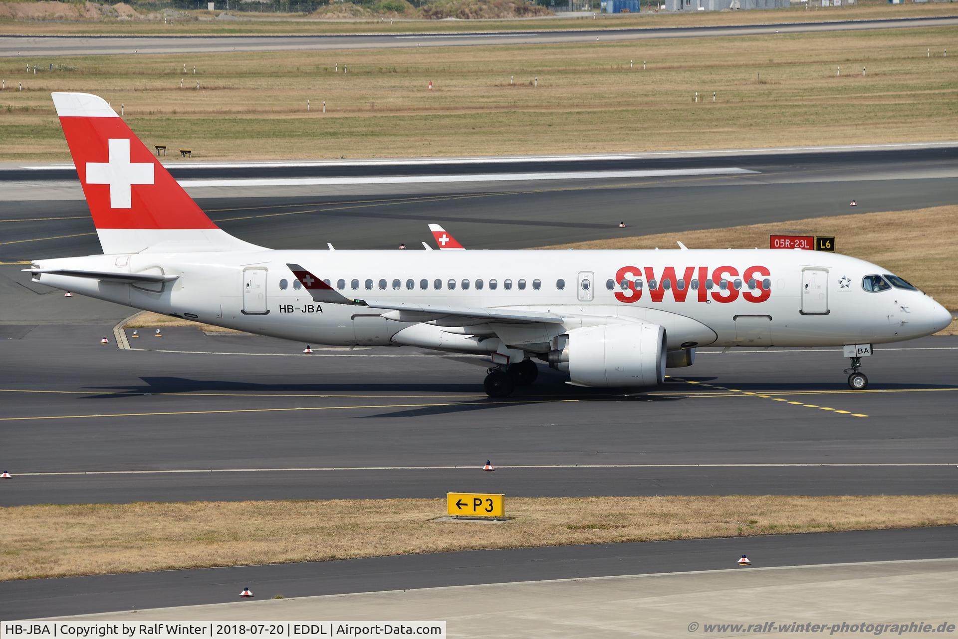 HB-JBA, 2016 Bombardier CSeries CS100 (BD-500-1A10) C/N 50010, Bombardier BD-500-1A10 CS100 - LX SWR Swiss 'Kanton Zürich' - 50010 - HB-JBA - 20.07.2018 - DUS
