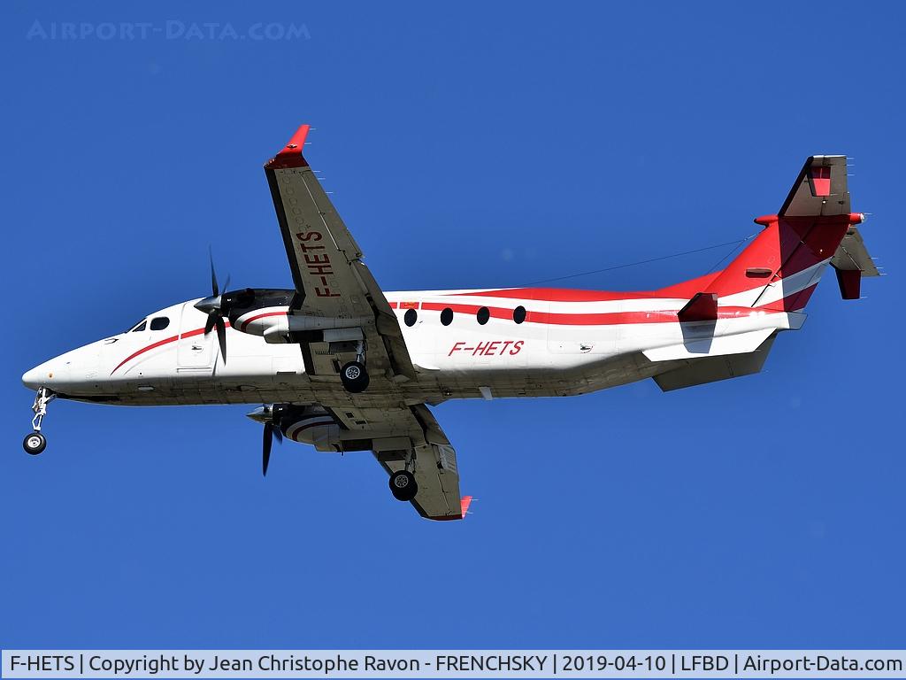 F-HETS, 1999 Raytheon 1900D C/N UE-360, CHALAIR 22 from Montpellier (MPL) landing runway 23