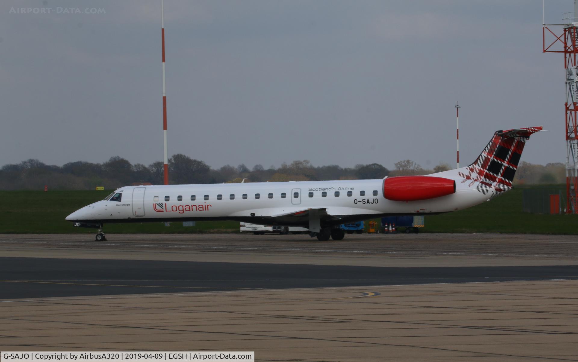 G-SAJO, 2000 Embraer ERJ-145MP (EMB-145MP) C/N 145216, Parked on stand 7 only just emerged from paint shop