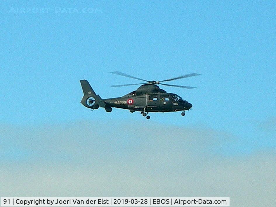 91, 1983 Aerospatiale AS-365N Dauphin C/N 6091, Approaching Ostend Airport