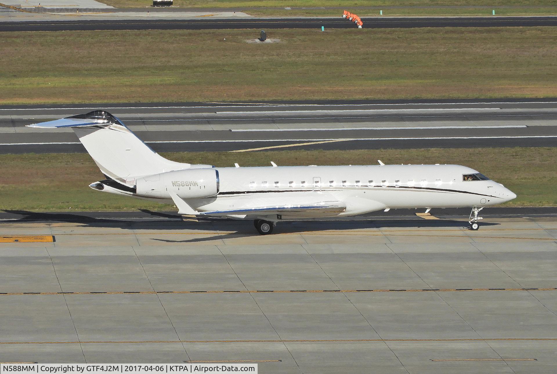 N588MM, 2015 Bombardier BD-700-1A10 Global 6000 C/N 9684, N588MM  at Tampa, FL 6.4.17