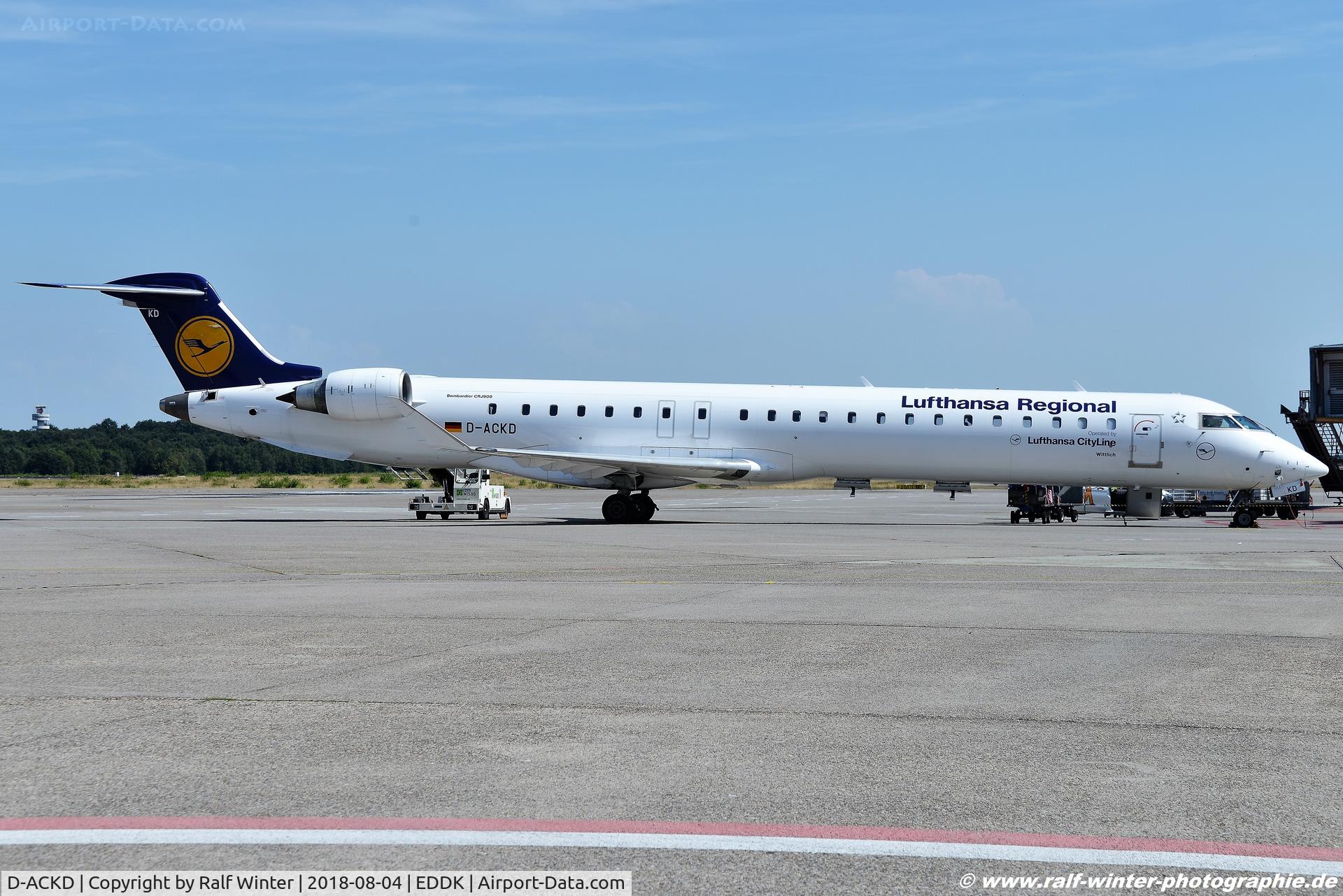 D-ACKD, 2006 Bombardier CRJ-900LR (CL-600-2D24) C/N 15080, Bombardier CL-600-2D24 CRJ-900 - CL CLH Lufthansa CityLine 'Wittlich' - 15080 - D-ACKD - 04.08.2018 - CGN