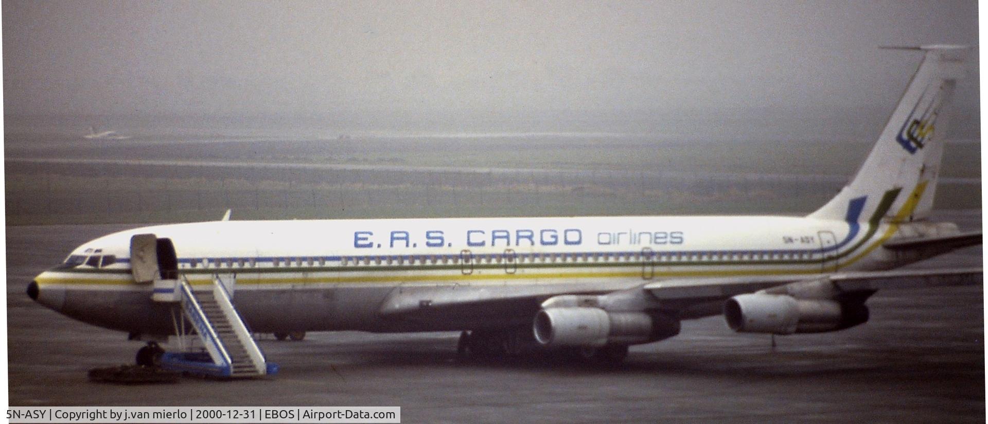 5N-ASY, Boeing 707-351C C/N 18922, Ostend, Belgium '80s