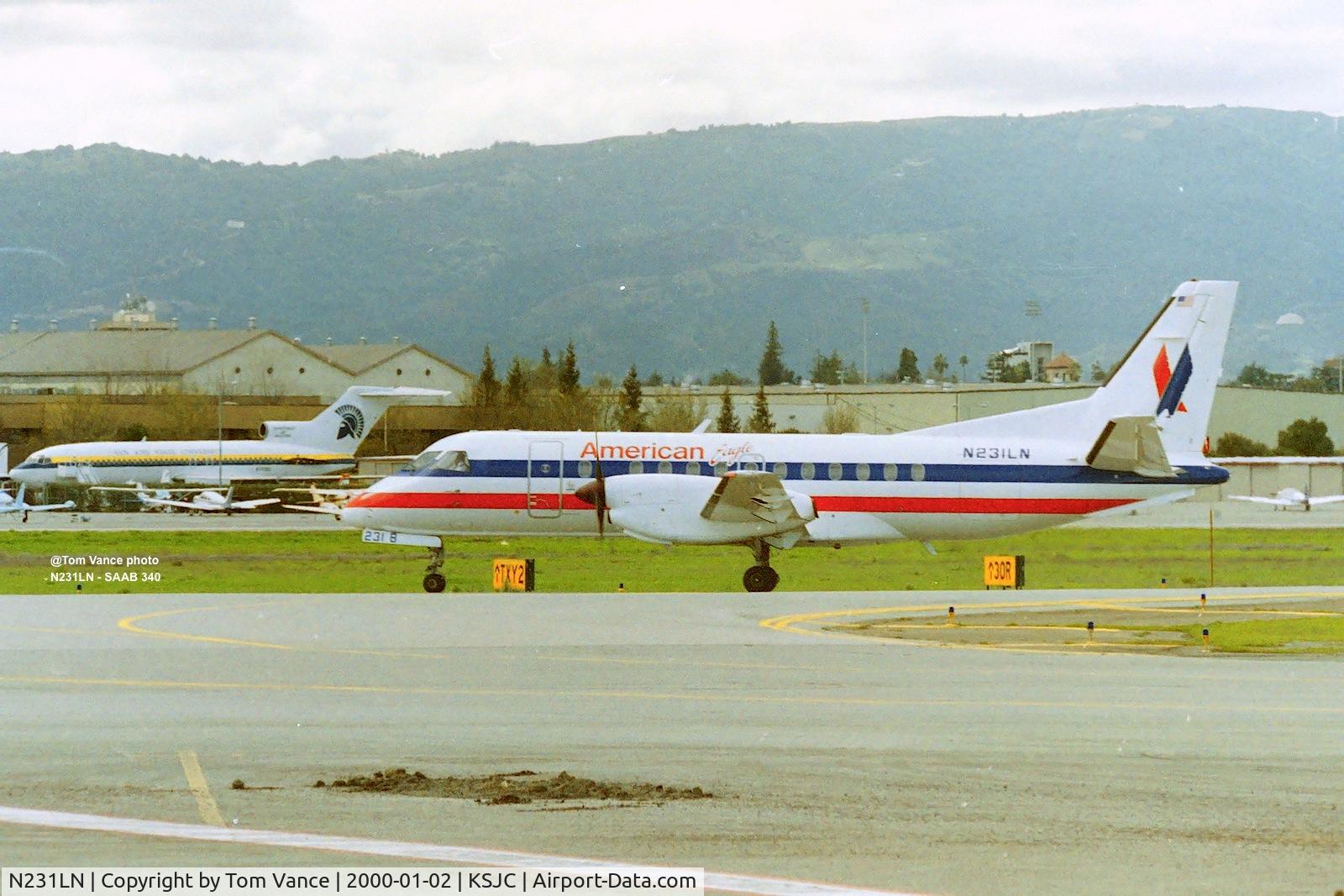 N231LN, 1991 Saab 340B C/N 340B-231, SAAB 340 on taxi to 30L for departure at San Jose