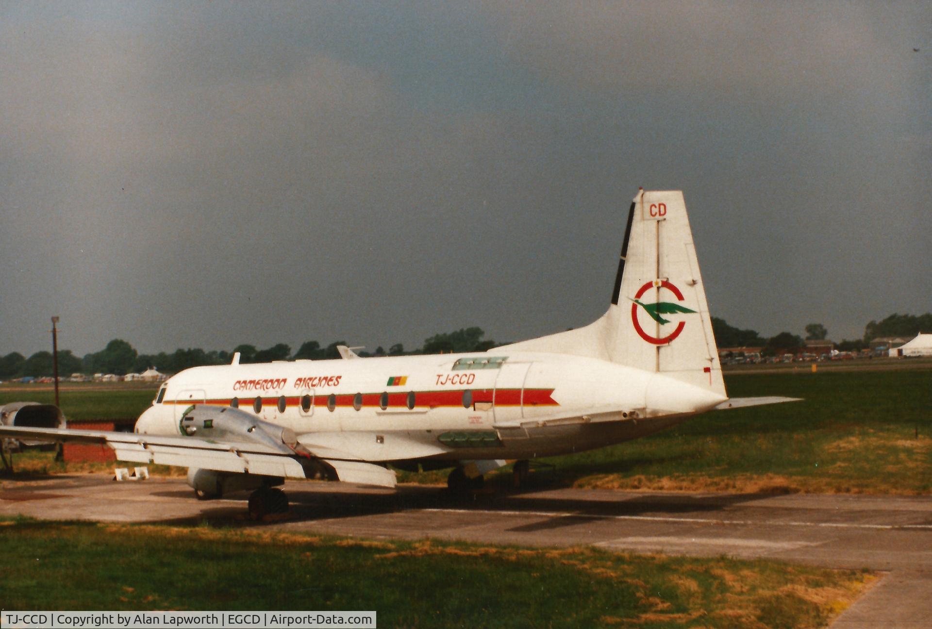 TJ-CCD, 1977 Hawker Siddeley HS.748 Series 2A C/N 1749, Seen at Woodford during the 1988 airshow