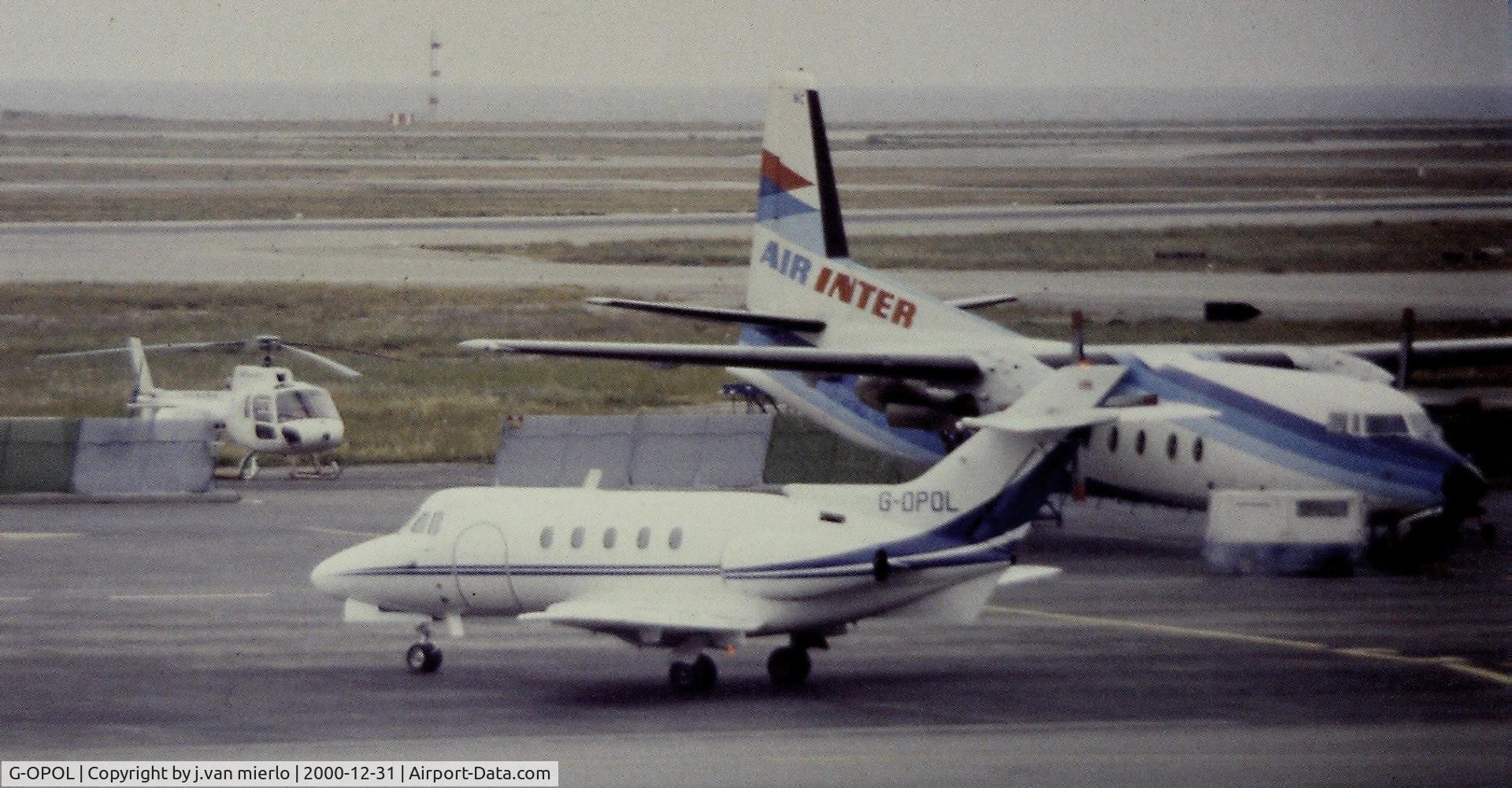 G-OPOL, 1969 Hawker Siddeley HS.125 Series F3B/RA C/N 25171, Aéroport de Nice, France '80s