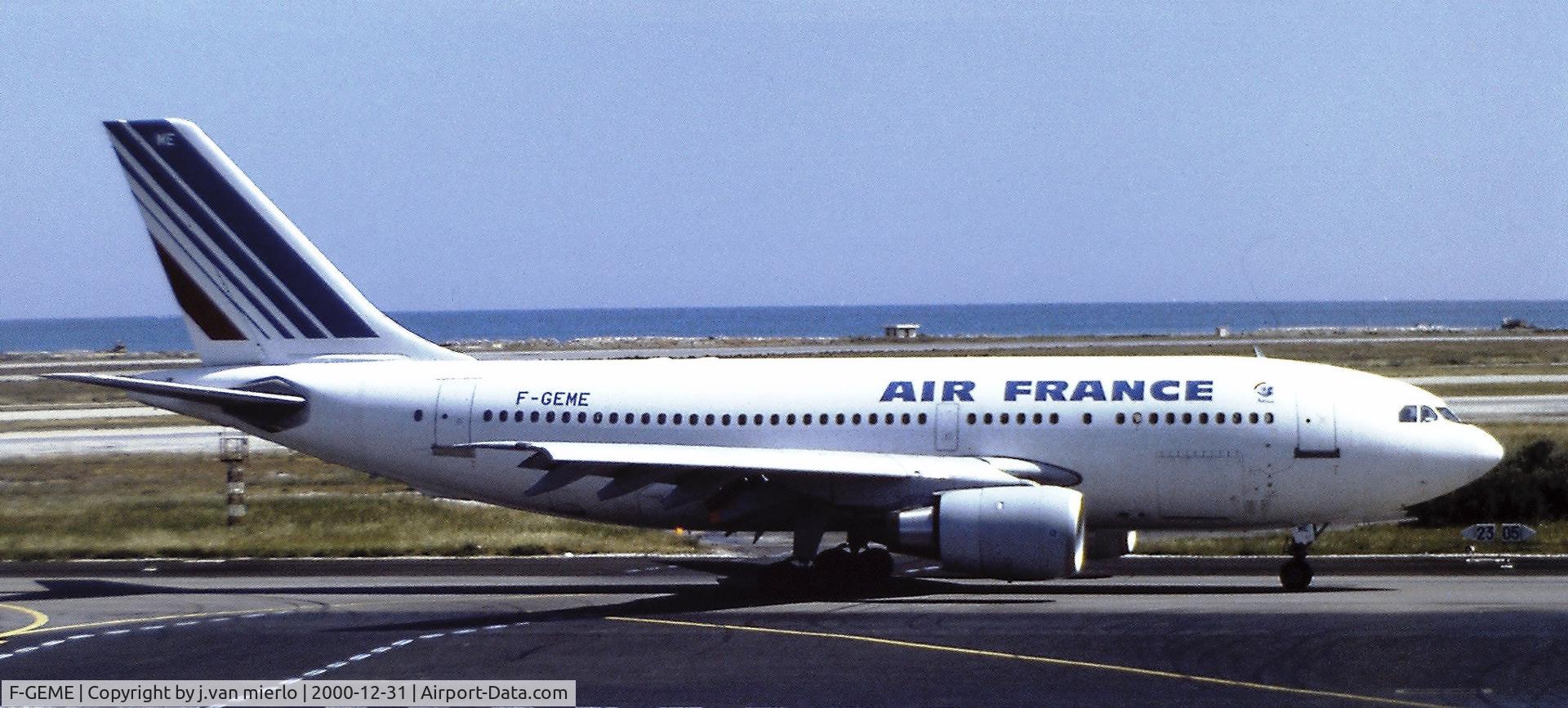 F-GEME, 1985 Airbus A310-203 C/N 369, Aéroport de Nice, France '80s