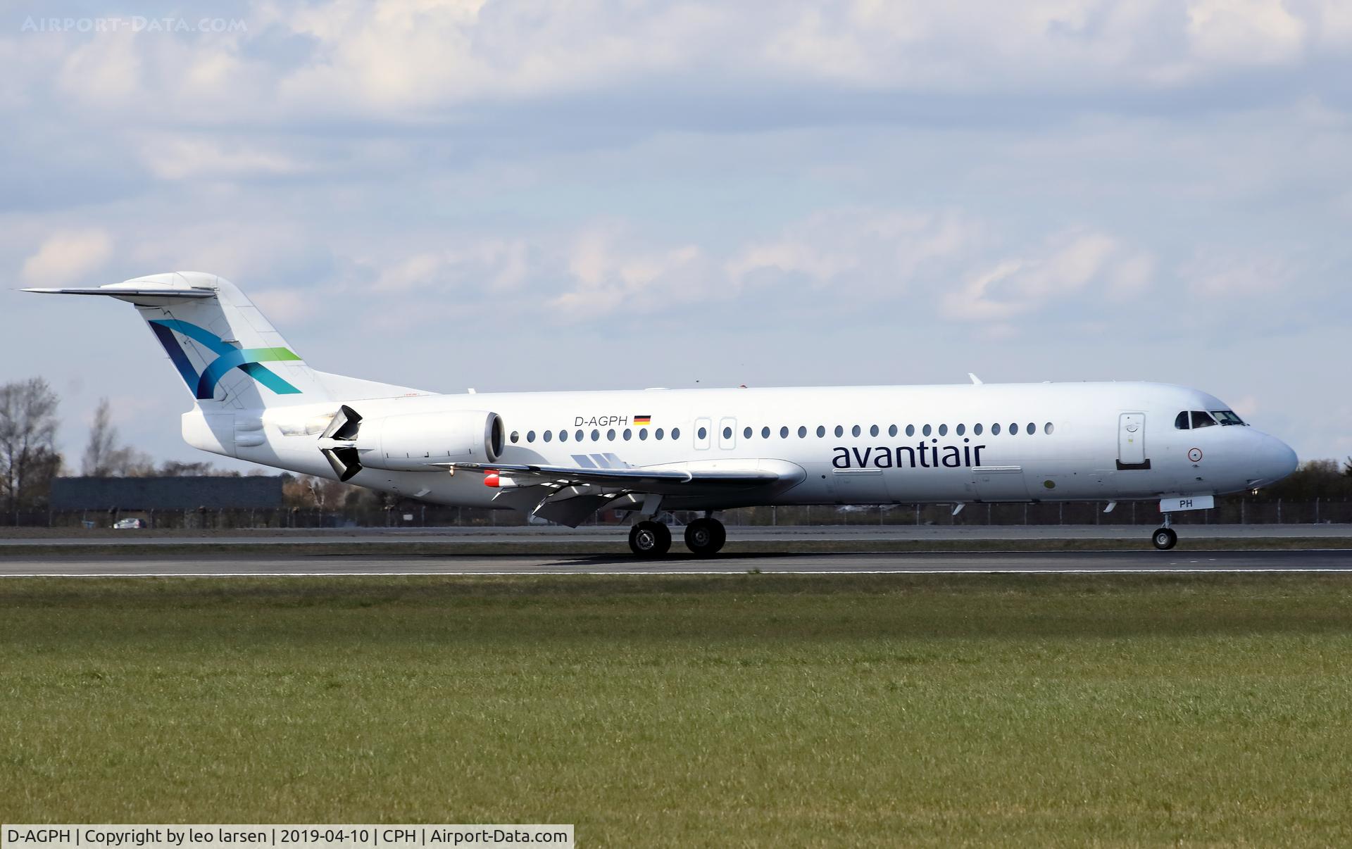 D-AGPH, 1990 Fokker 100 (F-28-0100) C/N 11308, Copenhagen 10.4.2019