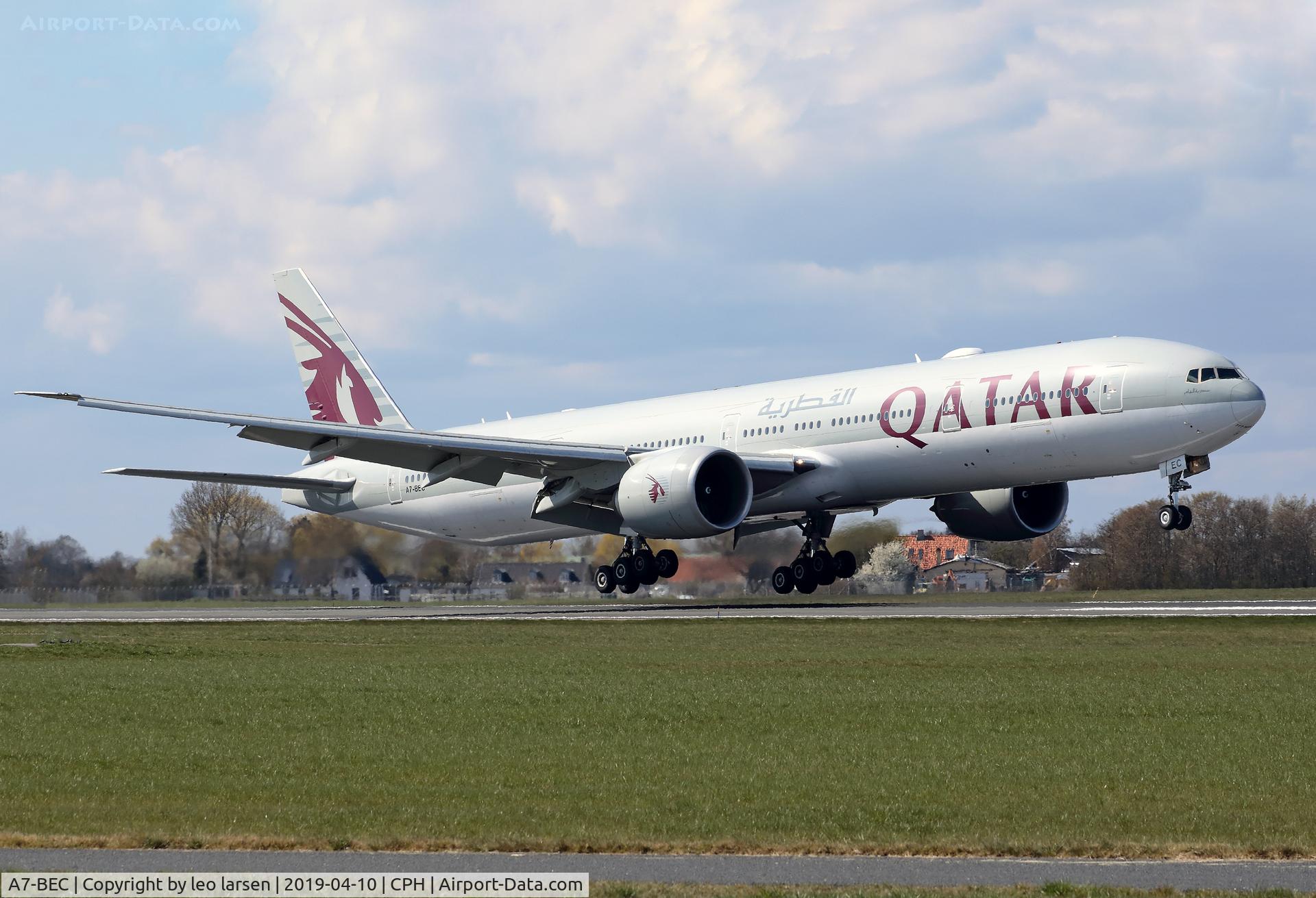 A7-BEC, 2014 Boeing 777-3DZ/ER C/N 43216, Copenhagen 10.4.2019