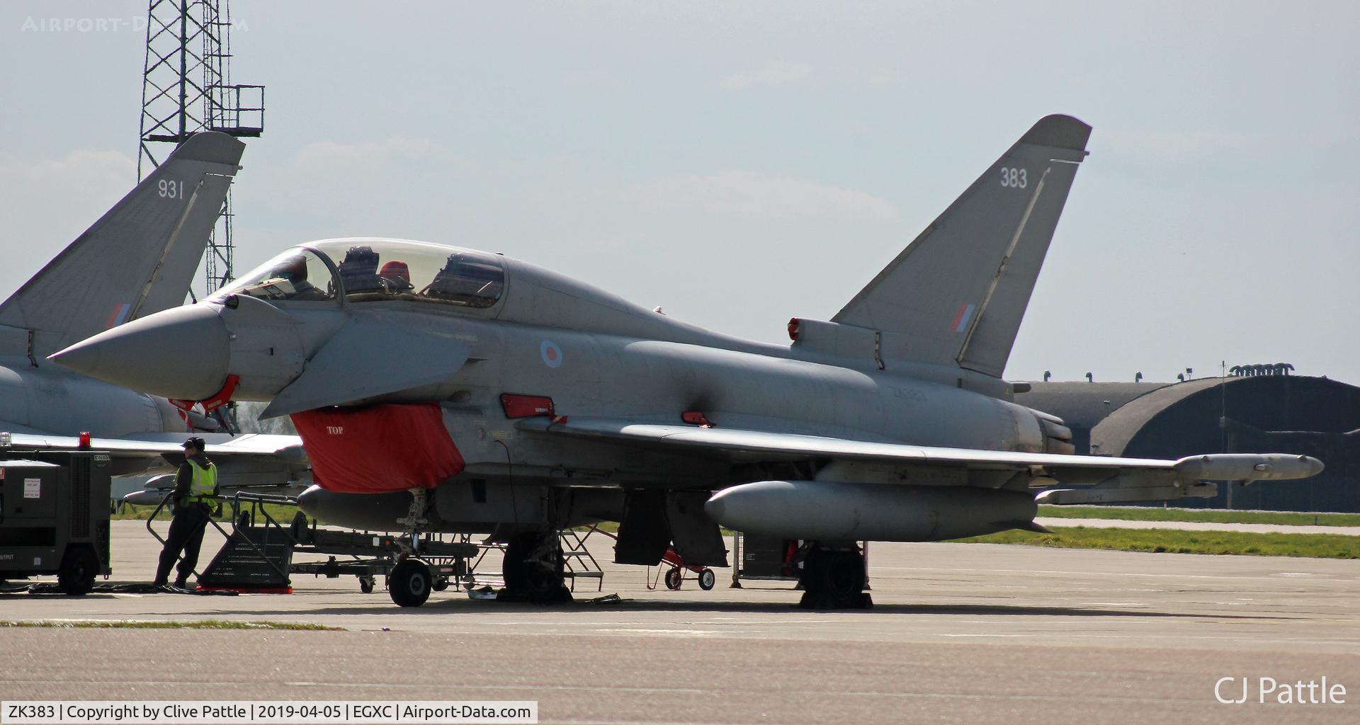 ZK383, 2013 Eurofighter EF-2000 Typhoon T.3 C/N BT028/393, Coningsby action