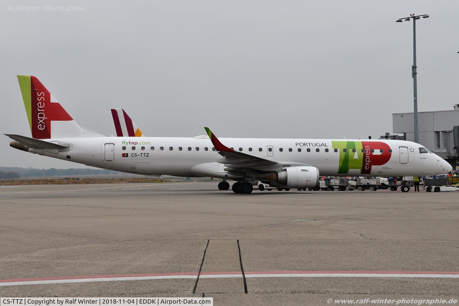 CS-TTZ, 2013 Embraer 195AR (ERJ-190-200IGW) C/N 19000628, Embraer ERJ-195AR 190-200GW - NI PGA Portugalia opf TAP Express 'Madeira' - 19000628 - CS-TTZ - 04.11.2018 - CGN
