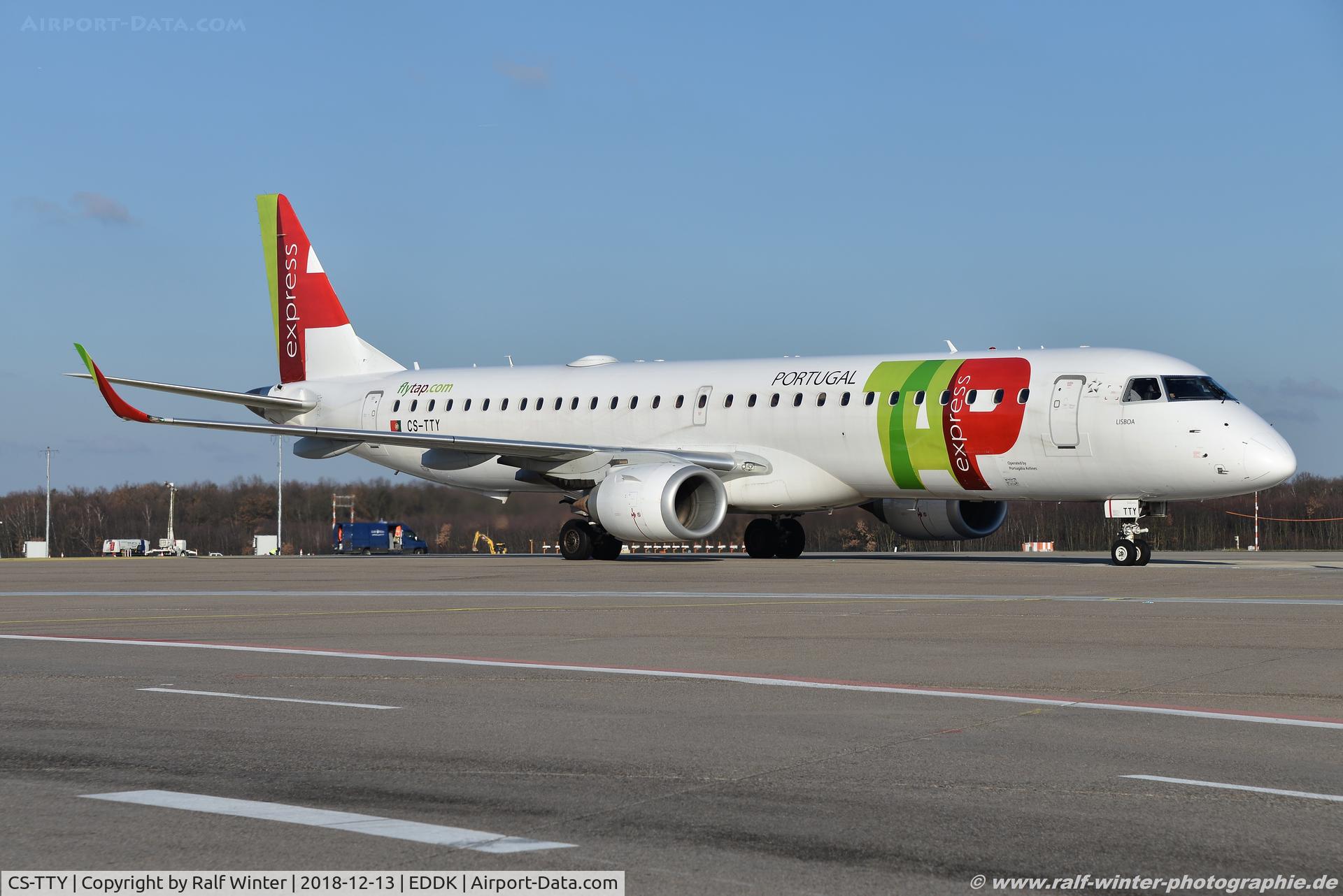 CS-TTY, 2013 Embraer 195AR (ERJ-190-200IGW) C/N 19000609, Embraer ERJ-195AR 190-200GW - NI PGA Portugalia opf TAP Express 'Lisboa' - 19000609 - CS-TTY - 13.12.2018 - CGN