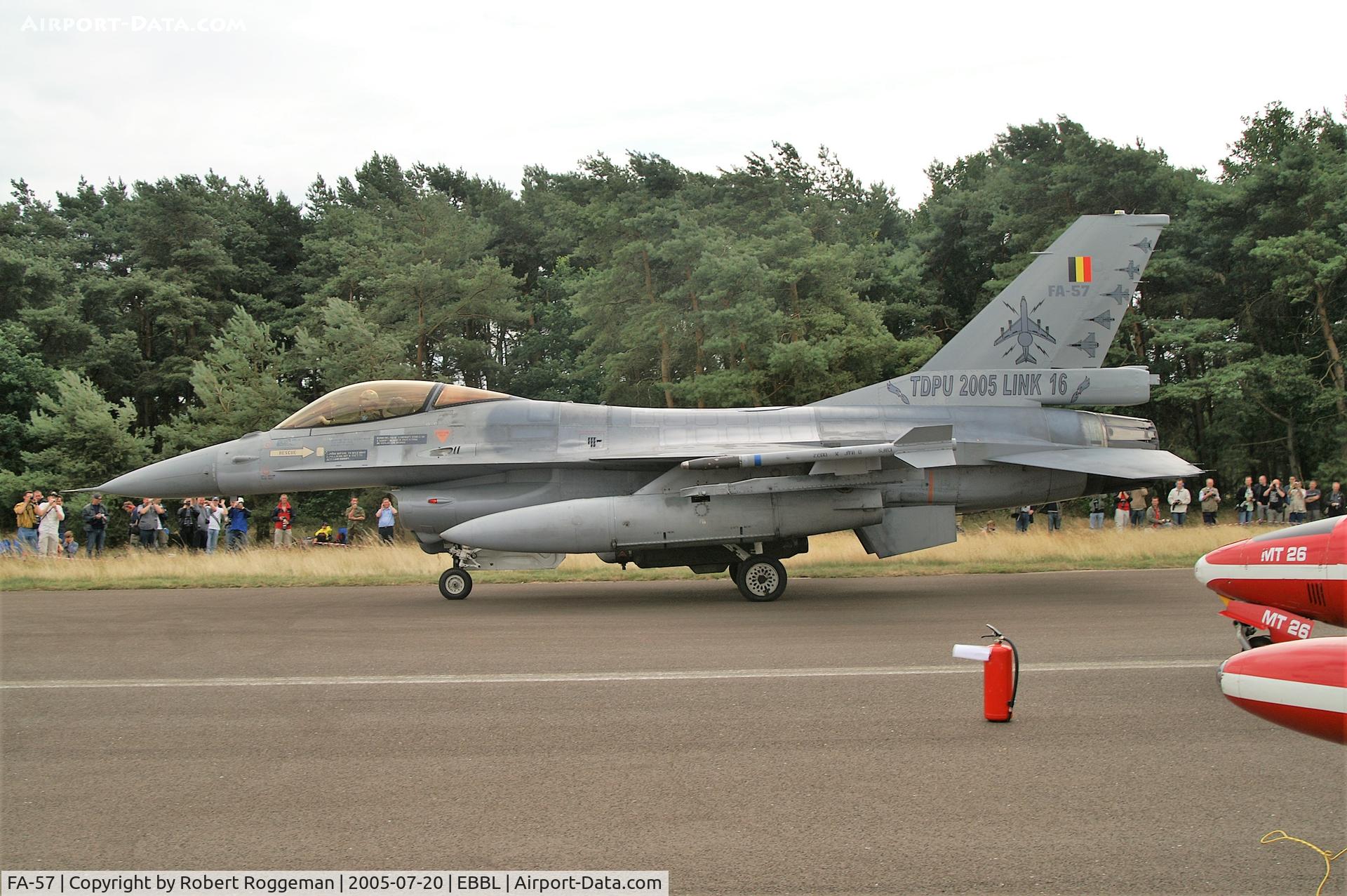 FA-57, 1980 SABCA F-16AM Fighting Falcon C/N 6H-57, SPOTTERSDAY.TDPU 2005 LINK 16.