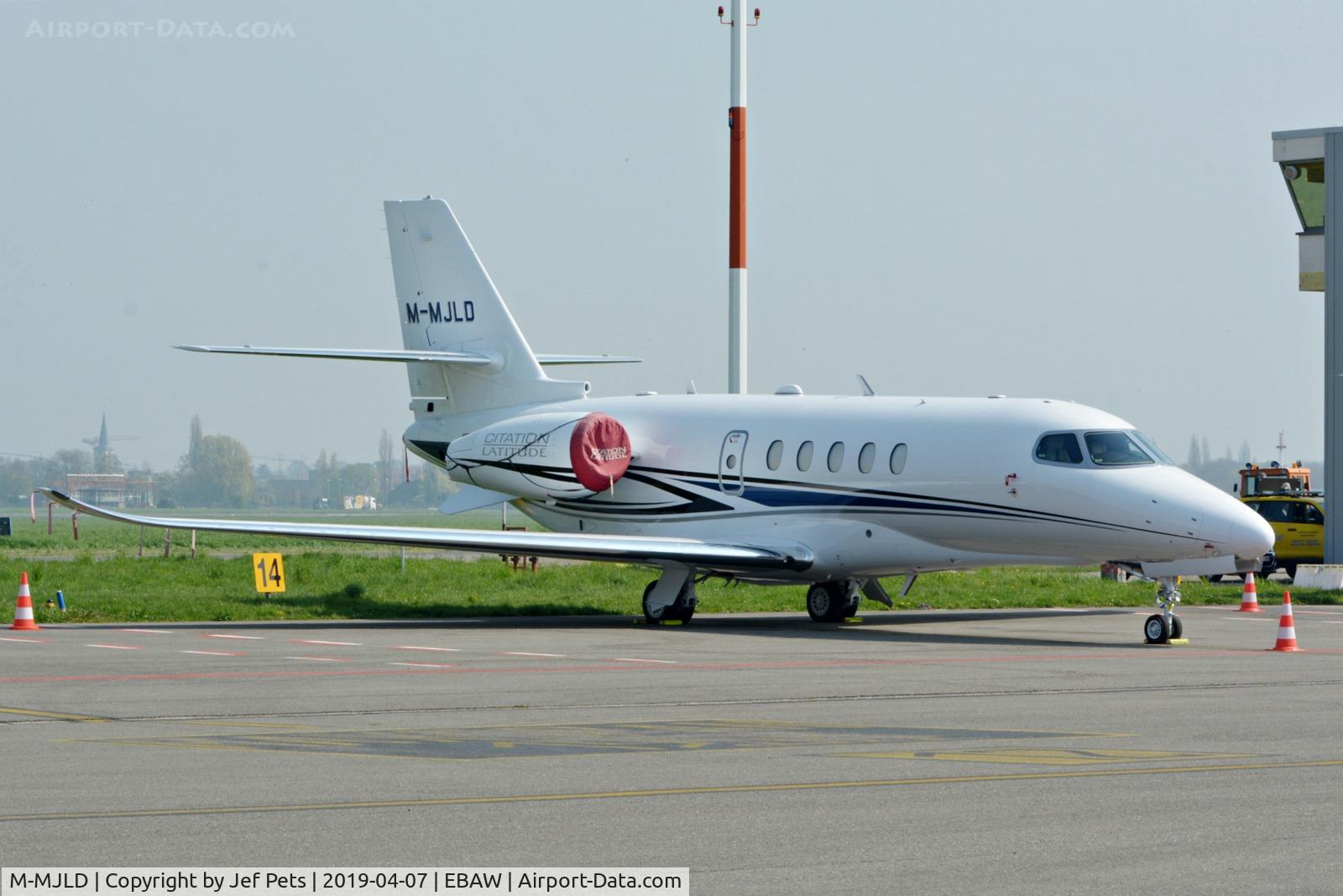 M-MJLD, 2015 Cessna 680A Citation Latitude C/N 680A-0017, Parked at Antwerp Airport.
