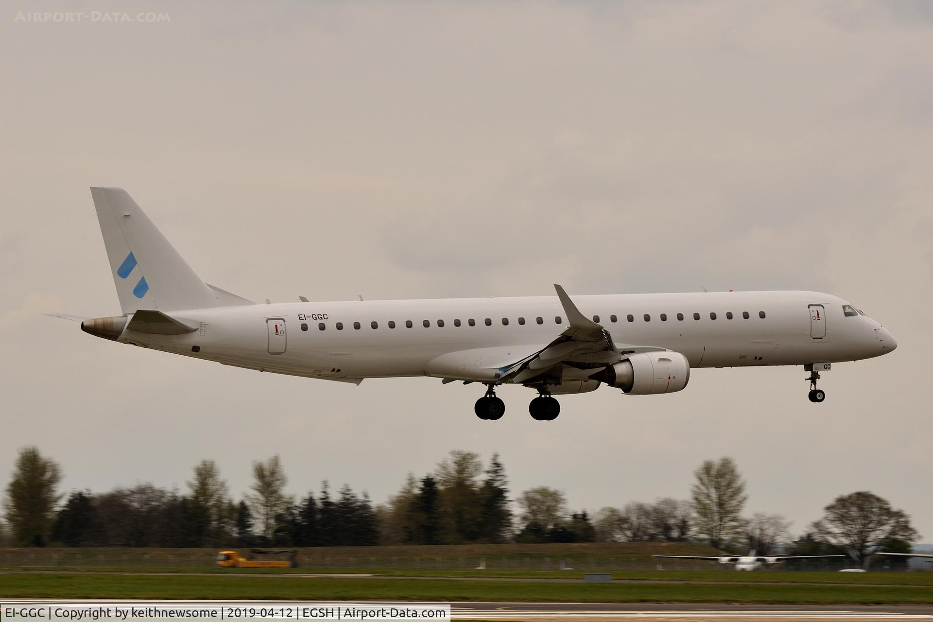 EI-GGC, 2008 Embraer 195LR (ERJ-190-200LR) C/N 19000213, Arriving for paintwork.
