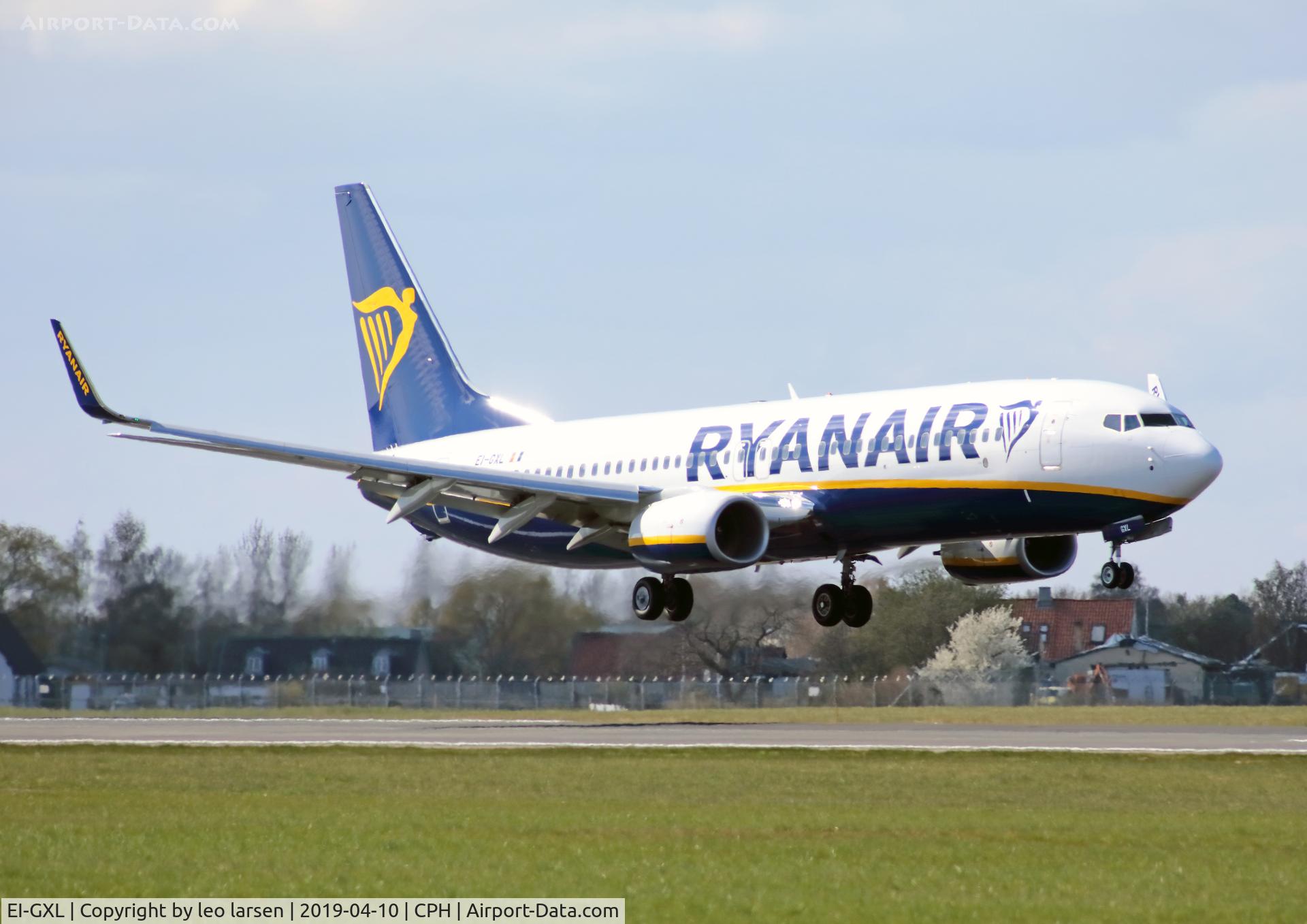 EI-GXL, 2018 Boeing 737-800 C/N 44857, Copenhagen 10.4.2019 L/D R-04L