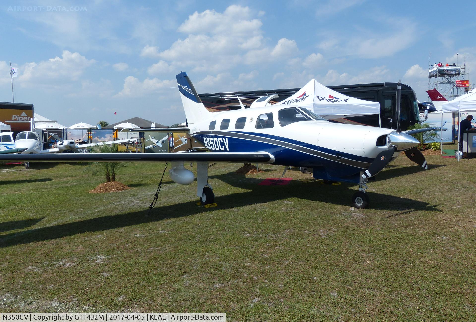 N350CV, 2017 Piper PA-46-350P  M350 Malibu Mirage C/N 4636711, N350CV  at Sun 'n Fun, Lakeland 5.4.17